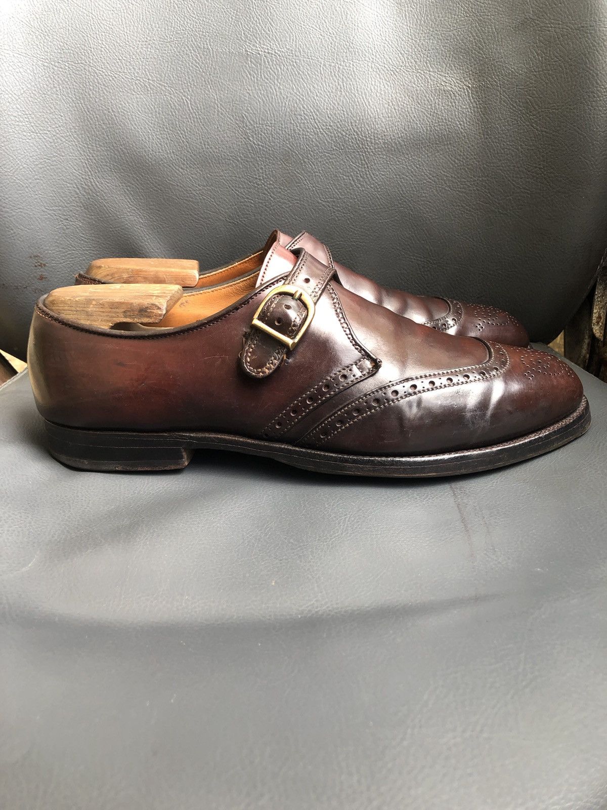 Alden Alden 1690 Shell Cordovan Men’s Single Monk Strap shoes Size US 8.5 / EU 41-42 - 3 Thumbnail