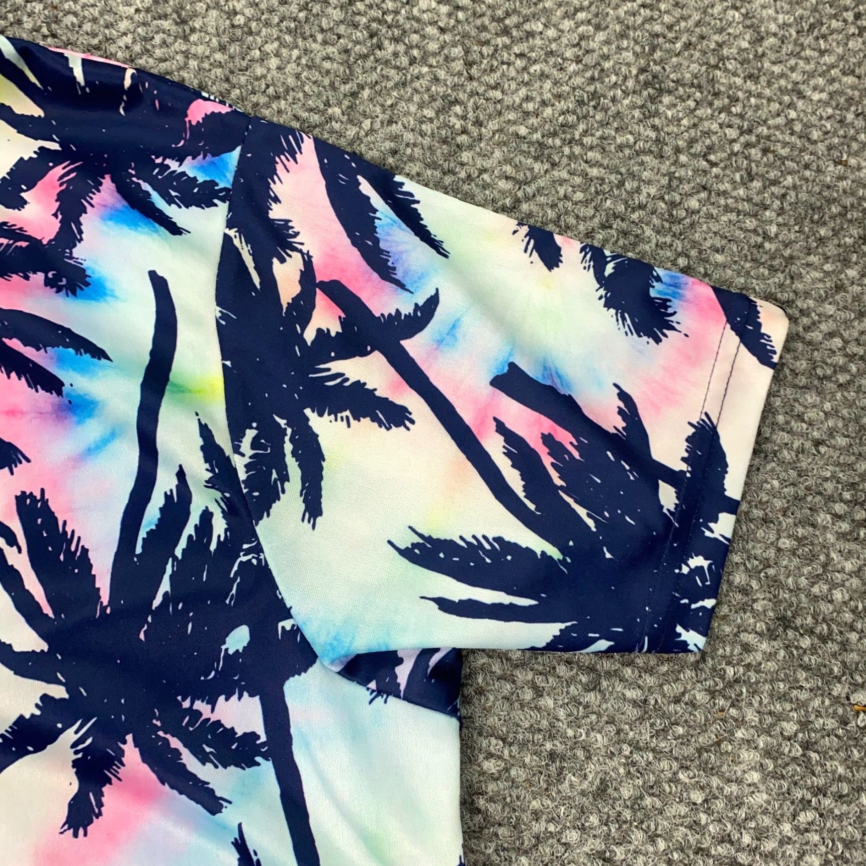 Vintage Good Vibes Shirt Mens L Blue Short Sleeve Crew Neck Beach Palm Trees T-Shirt 90s? (No 90s) Size US L / EU 52-54 / 3 - 2 Thumbnail