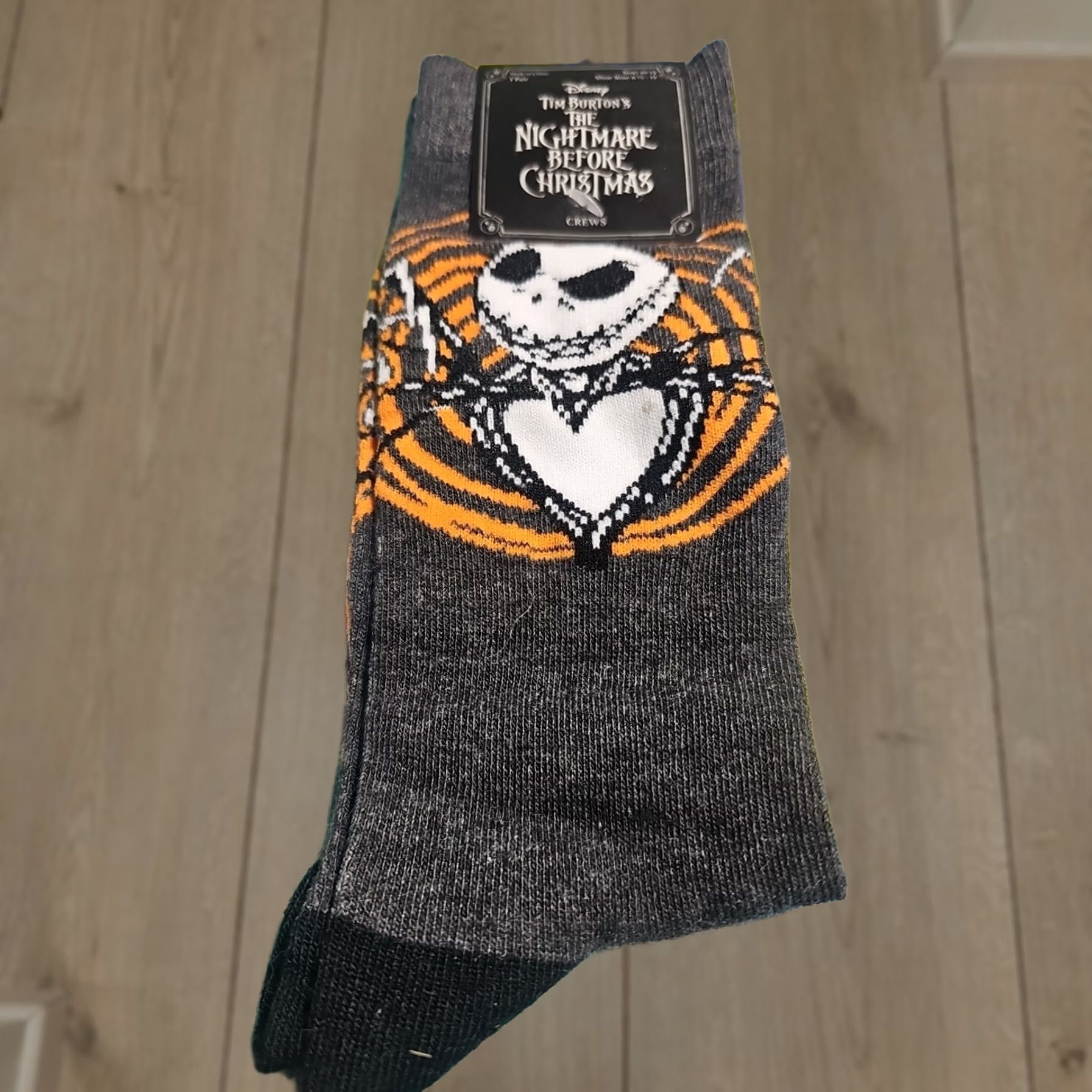 Disney Disney Socks JACK SKELLINGTON MASTER FRIGHT Nightmare Before Christmas Crew 10-13 Unisex Adults Gray Socks Size ONE SIZE - 1 Thumbnail