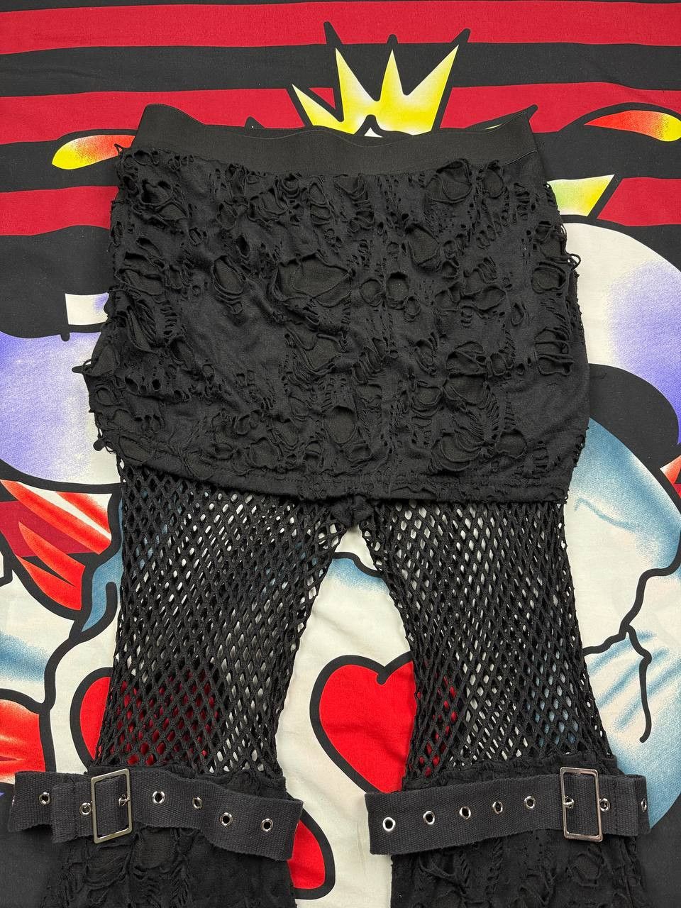 Japanese Brand Punk Romwe Gothic flared leggings Size L Fishnet Knit Size 28" / US 6 / IT 42 - 5 Thumbnail