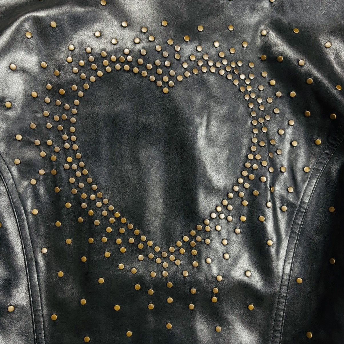 Moschino 1990s Moschino - Archive Studded Love Leather Jacket Size US M / EU 48-50 / 2 - 7 Thumbnail