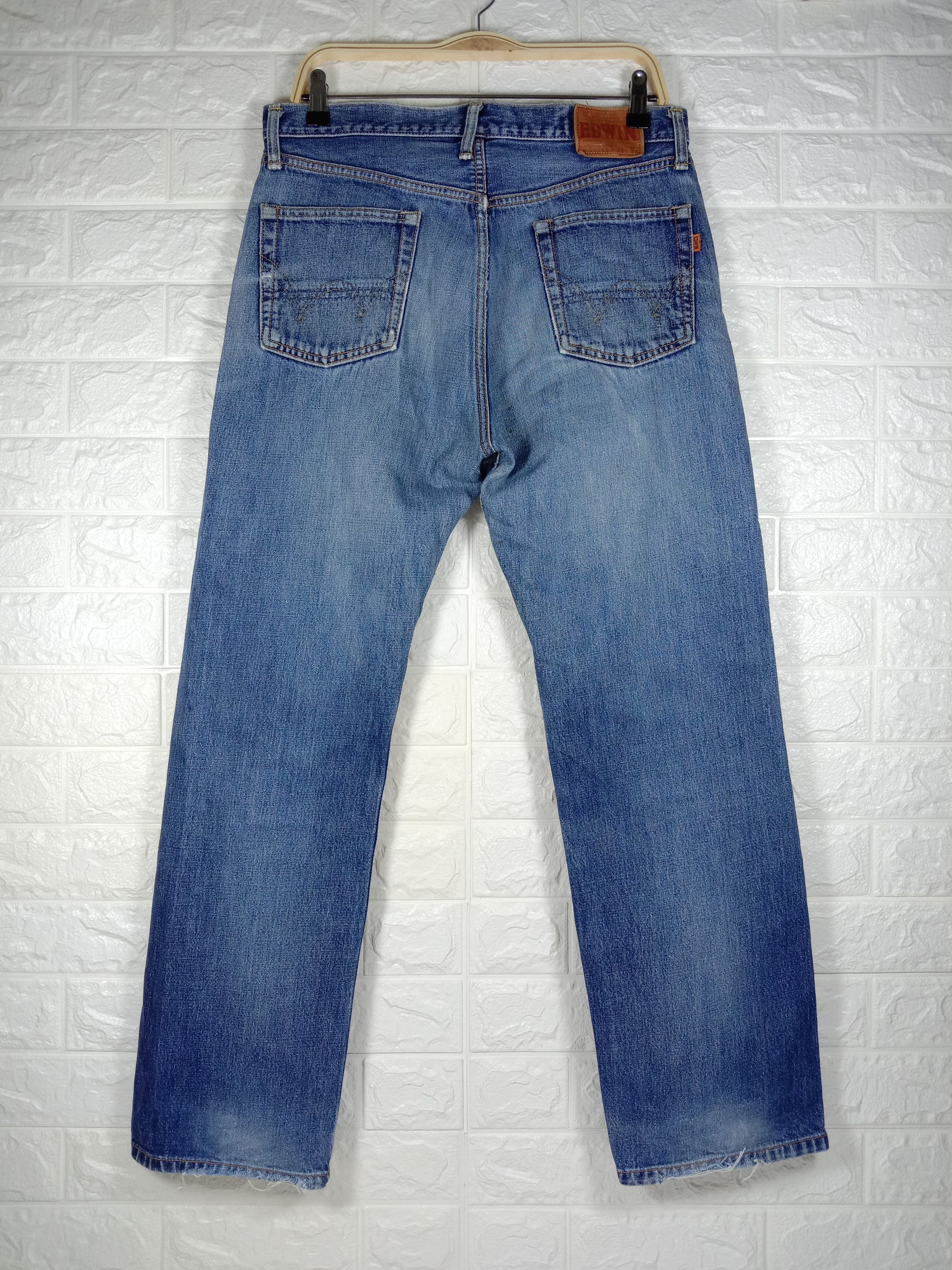 Edwin Vintage Edwin 505x Selvedge Orange Tab Distressed Jeans Size US 32 / EU 48 - 6 Thumbnail