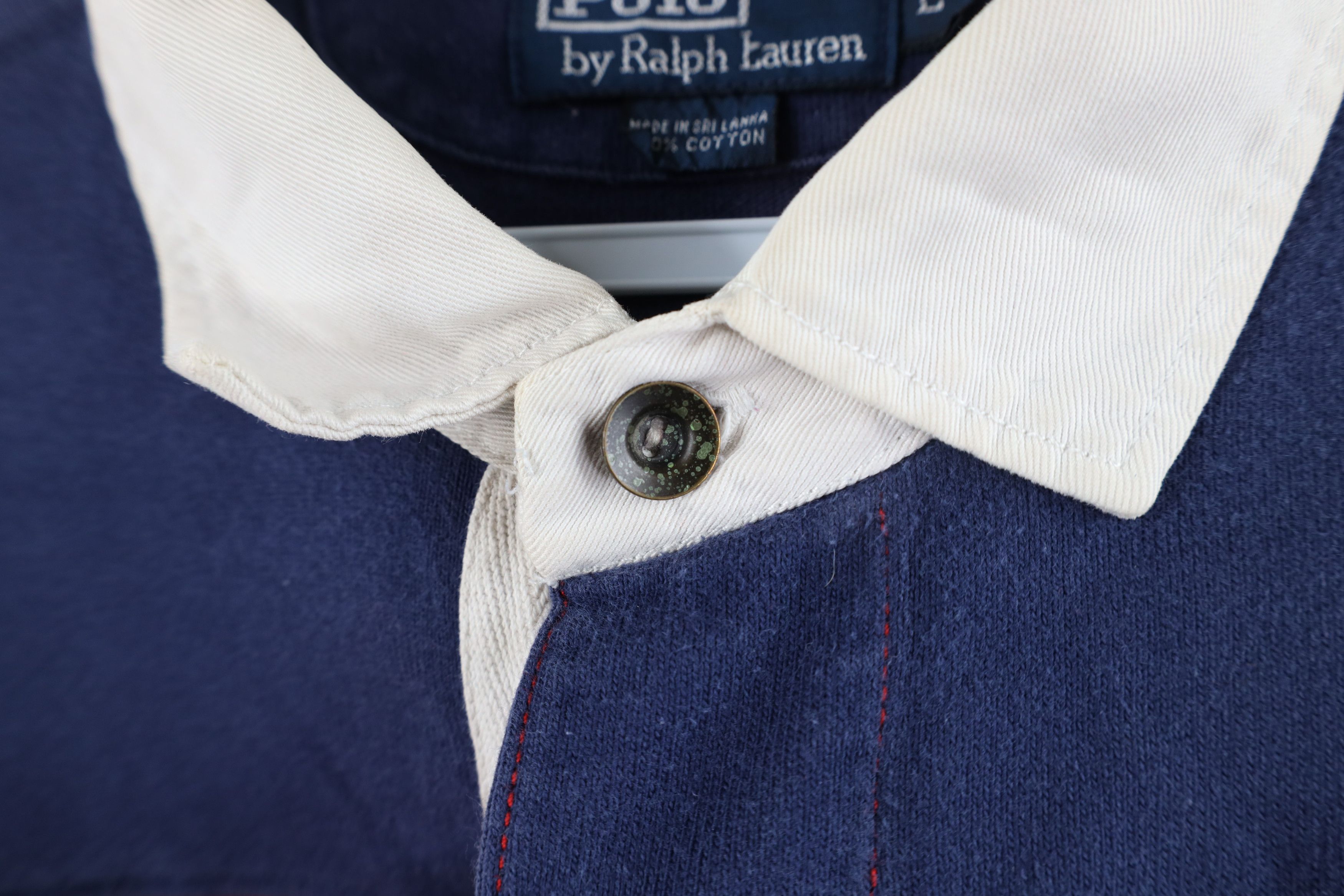 Ralph Lauren × Vintage Vintage 90s Ralph Lauren Long Sleeve Rugby Polo Striped Size US L / EU 52-54 / 3 - 9 Thumbnail