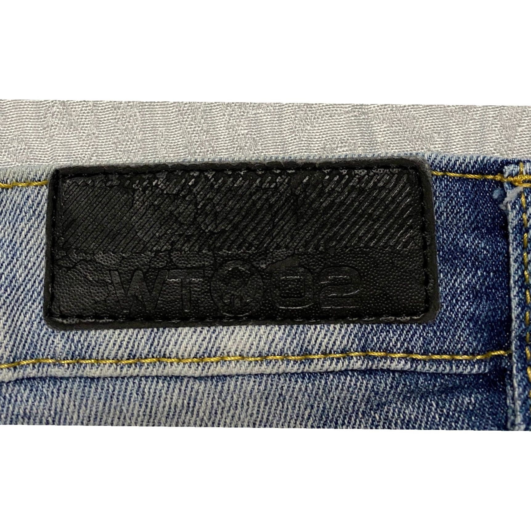Vintage WT02 Moto Biker Jeans Men's 32x30 Blue Skinny Stretch Distressed Ribbed Jeans Size US 32 / EU 48 - 3 Thumbnail