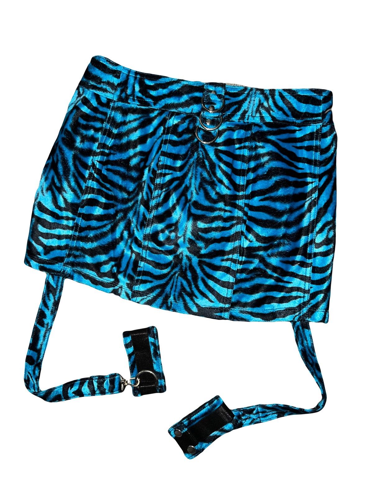 Tripp NYC Blue zebra mini skirt with hand cuff 🦓💙 Size 24" / US 00 / IT 34 - 5 Thumbnail