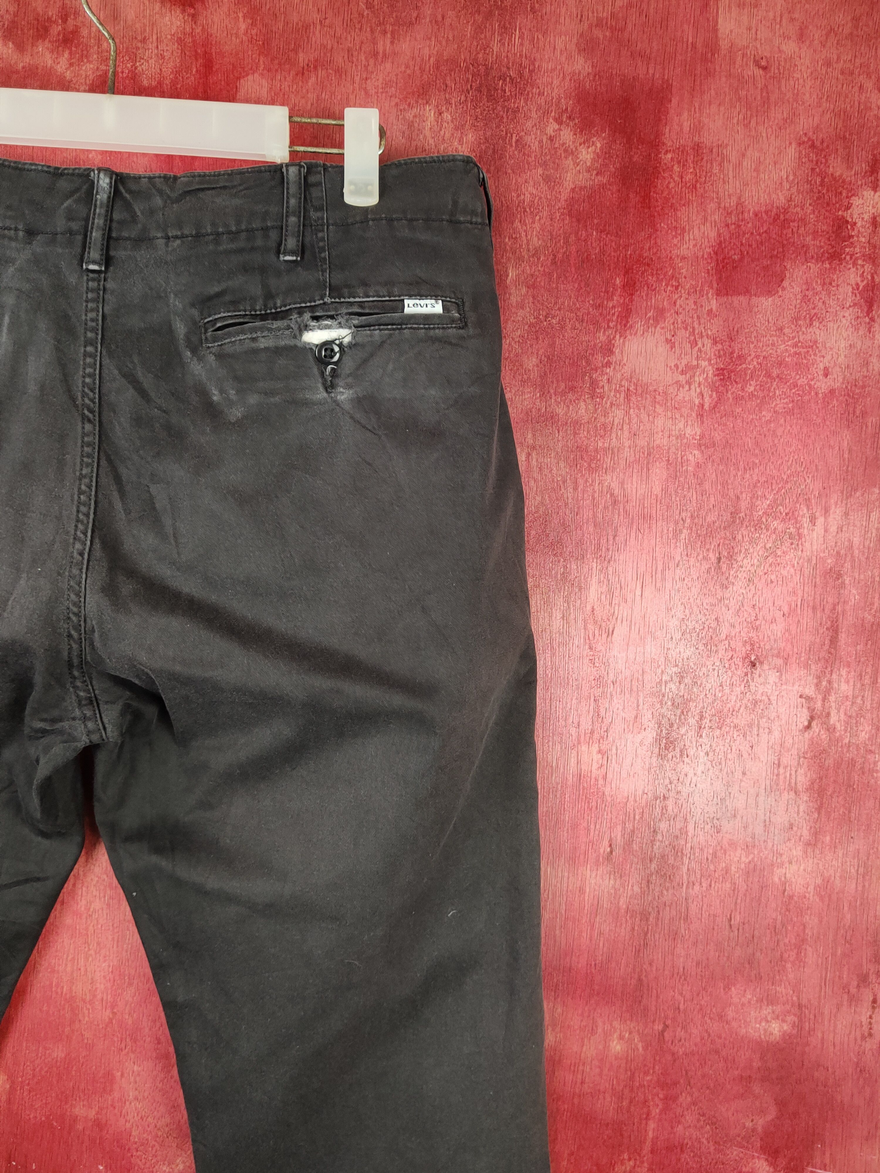 Japanese Brand Levis Blue Black distressed faded ripped Casual Pants #S1330 Size US 33 - 12 Thumbnail