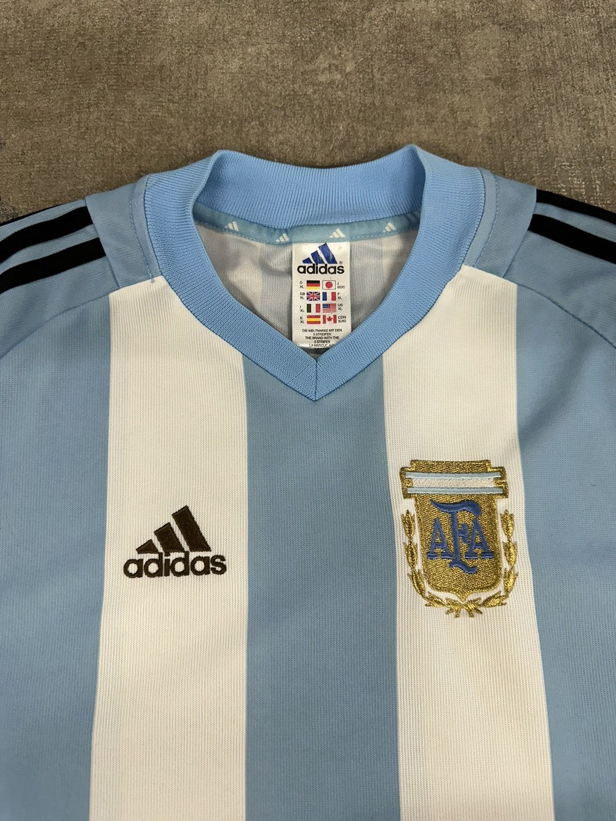 Adidas × Vintage Adidas 02-03 Argentina Soccer Jersey Kit World Cup RARE Size US XL / EU 56 / 4 - 6 Thumbnail