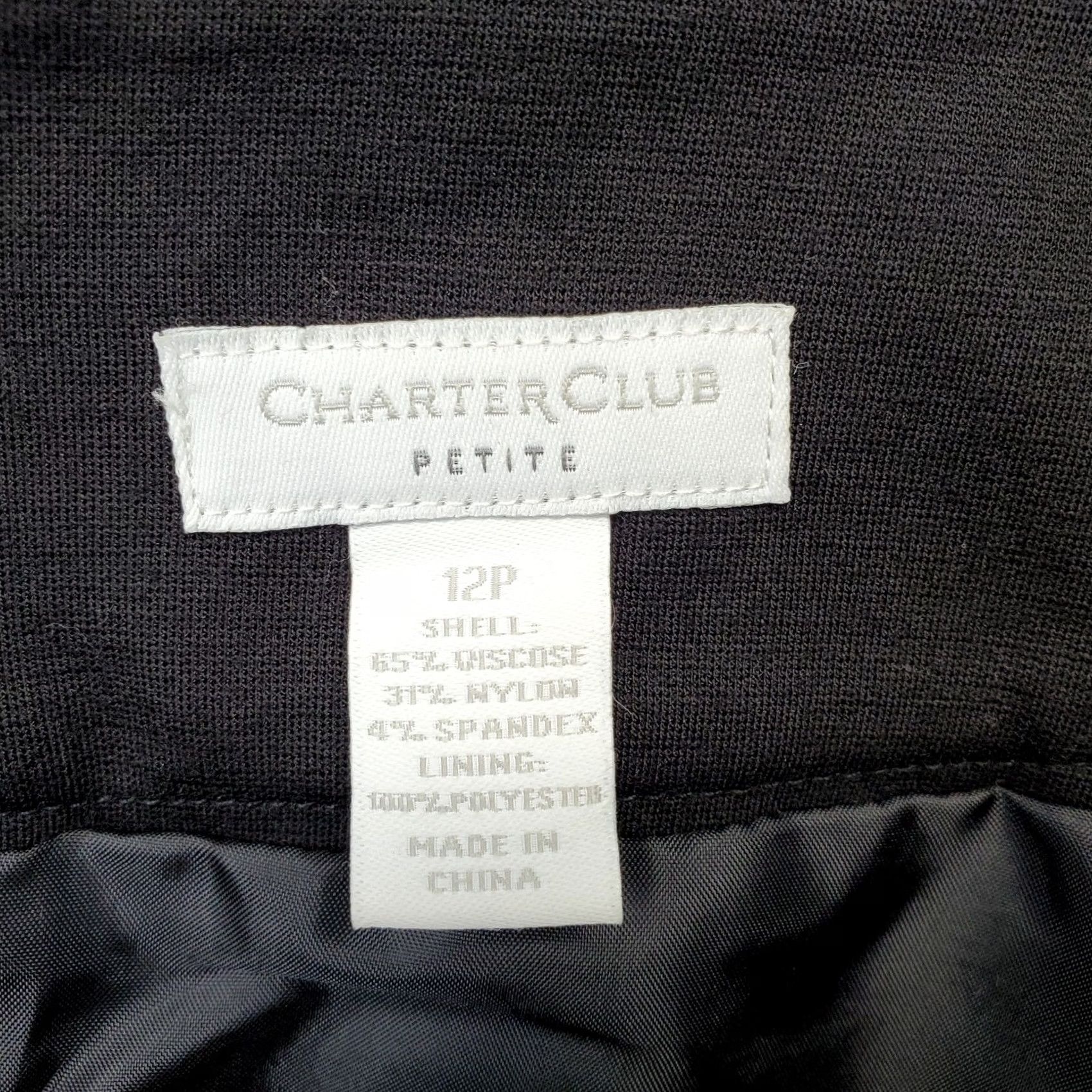 Charter Club Charter Club Straight & Pencil Skirt Women 12P Black Lined Back Zip High Waisted Size 34" / US 12 / IT 48 - 5 Thumbnail