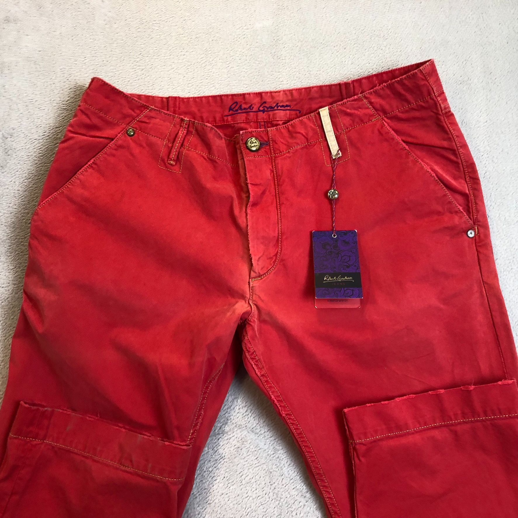 Robert Graham Robert Graham Mens Pants 40x35 Red Slim Fit Jeano Style Cott Size US 40 / EU 56 - 14 Thumbnail