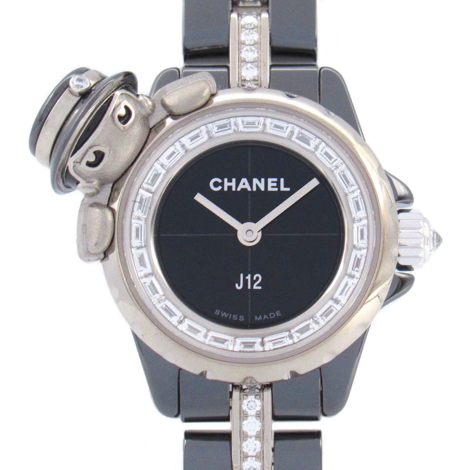 Chanel Chanel Mademoiselle J12/Xs Women Watch Quartz K18Wg (White Gold) Ceramic Black Size ONE SIZE - 1 Thumbnail