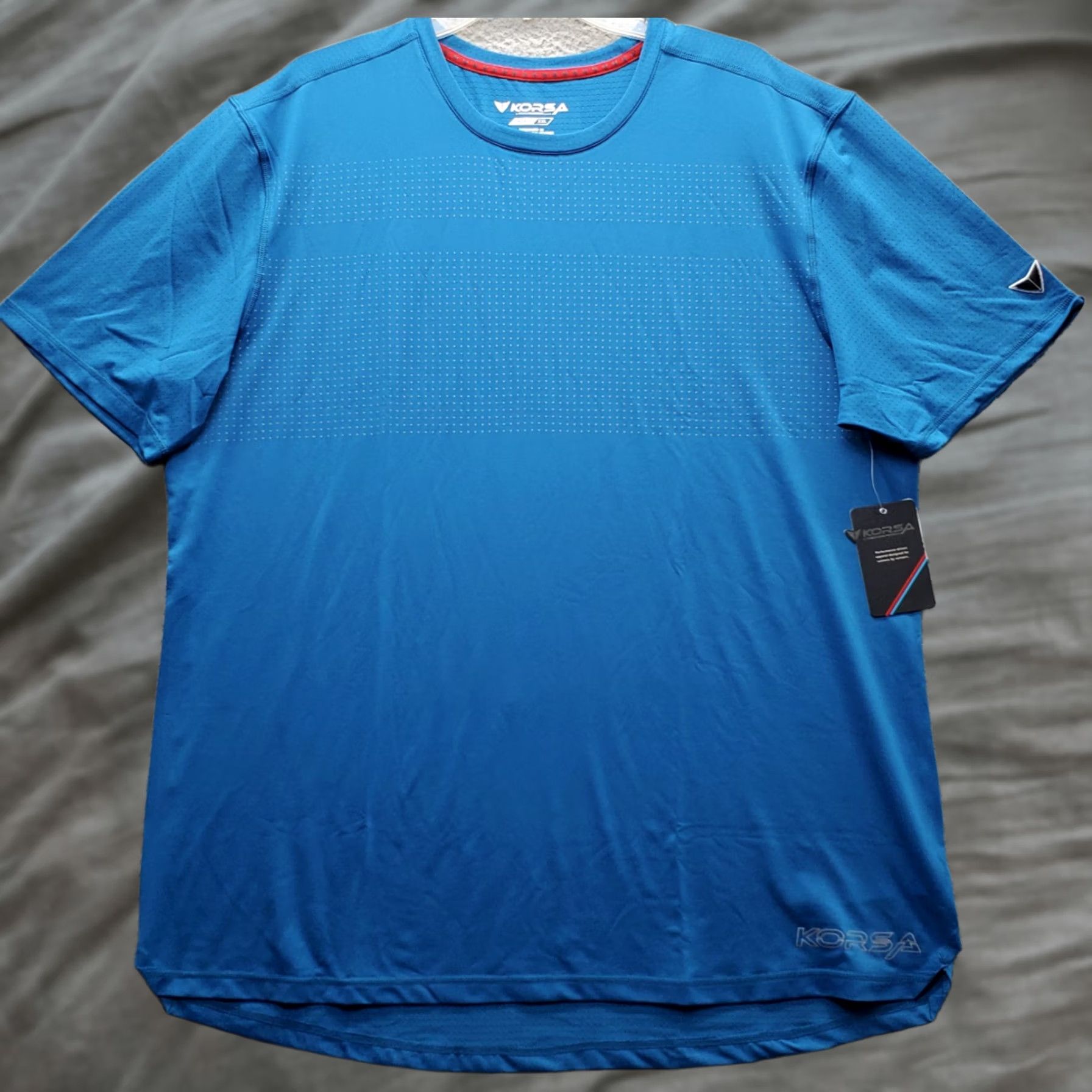 Vintage Road Runner Sports Korsa Running T-Shirt Mens XXL Blue Performance Stretch Shirt Size US XXL / EU 58 / 5 - 1 Thumbnail