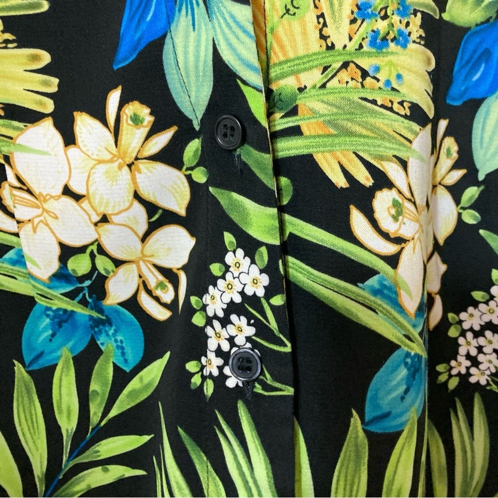 Other Vintage Sarah Bentley Tropical Floral Button Up Blouse Top Size M / US 6-8 / IT 42-44 - 6 Thumbnail