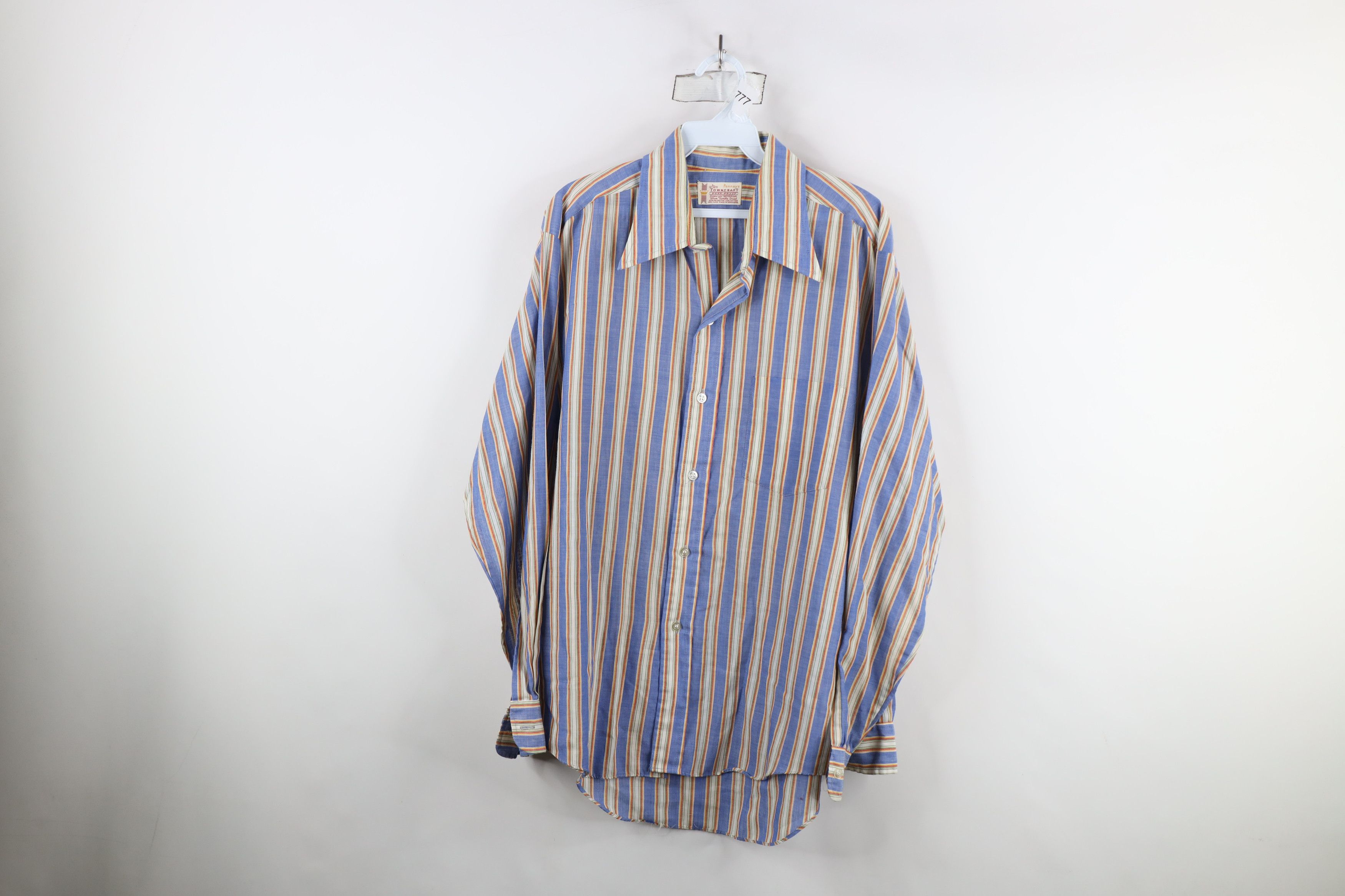 Vintage Vintage 60s 70s Streetwear Striped Collared Button Shirt Size US L / EU 52-54 / 3 - 1 Thumbnail
