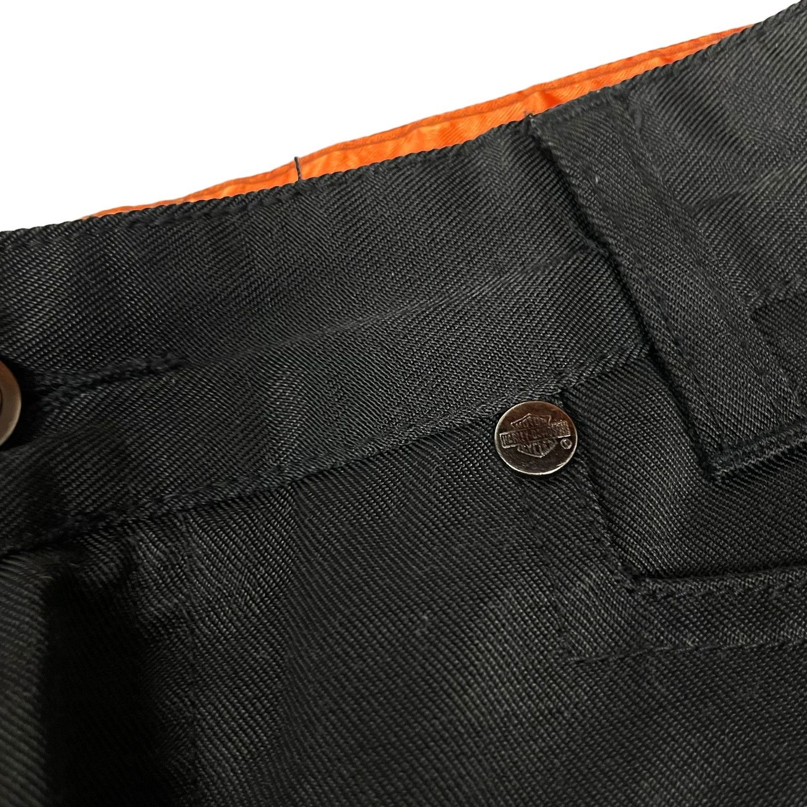 Harley Davidson × Vintage Harley-Davidson Womens Black Cotton Zip Fly Straight Pants 6 Size 28" / US 6 / IT 42 - 5 Thumbnail