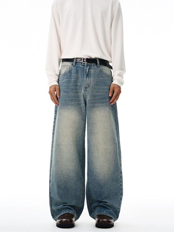 Japanese Brand Japanese retro street style washed distressed loose jeans Size US 32 / EU 48 - 1 Thumbnail