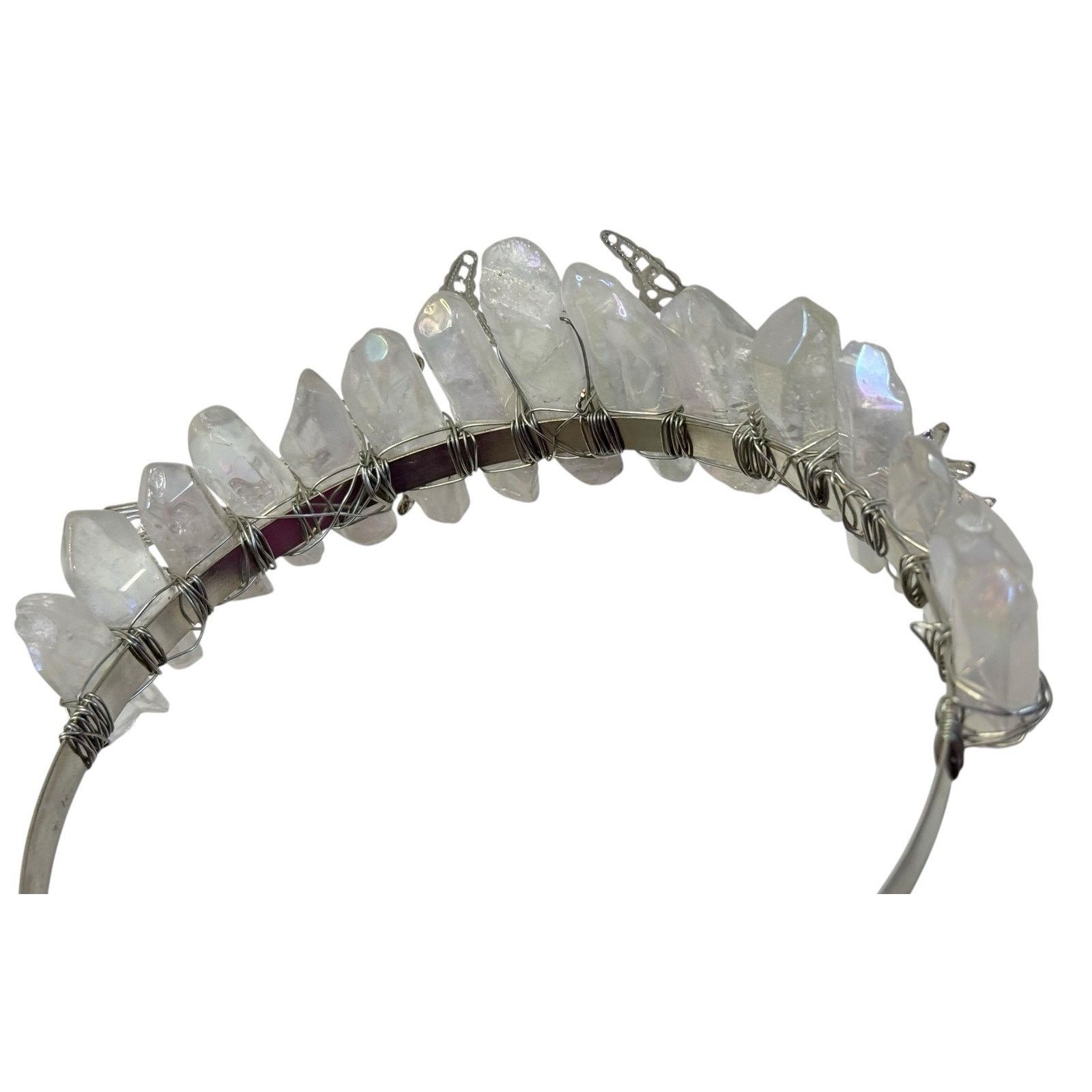 Other Aura Natural Raw Quartz Angel Crystal Goddess Tiara Crown Size ONE SIZE - 10 Thumbnail