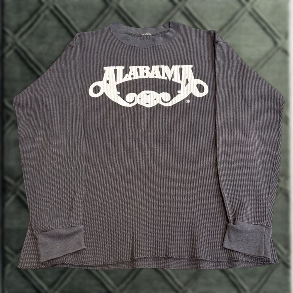 VINTAGE Alabama Tour Southern Rock Band Long Sleeve Thermal T-Shirt Gray M Mens