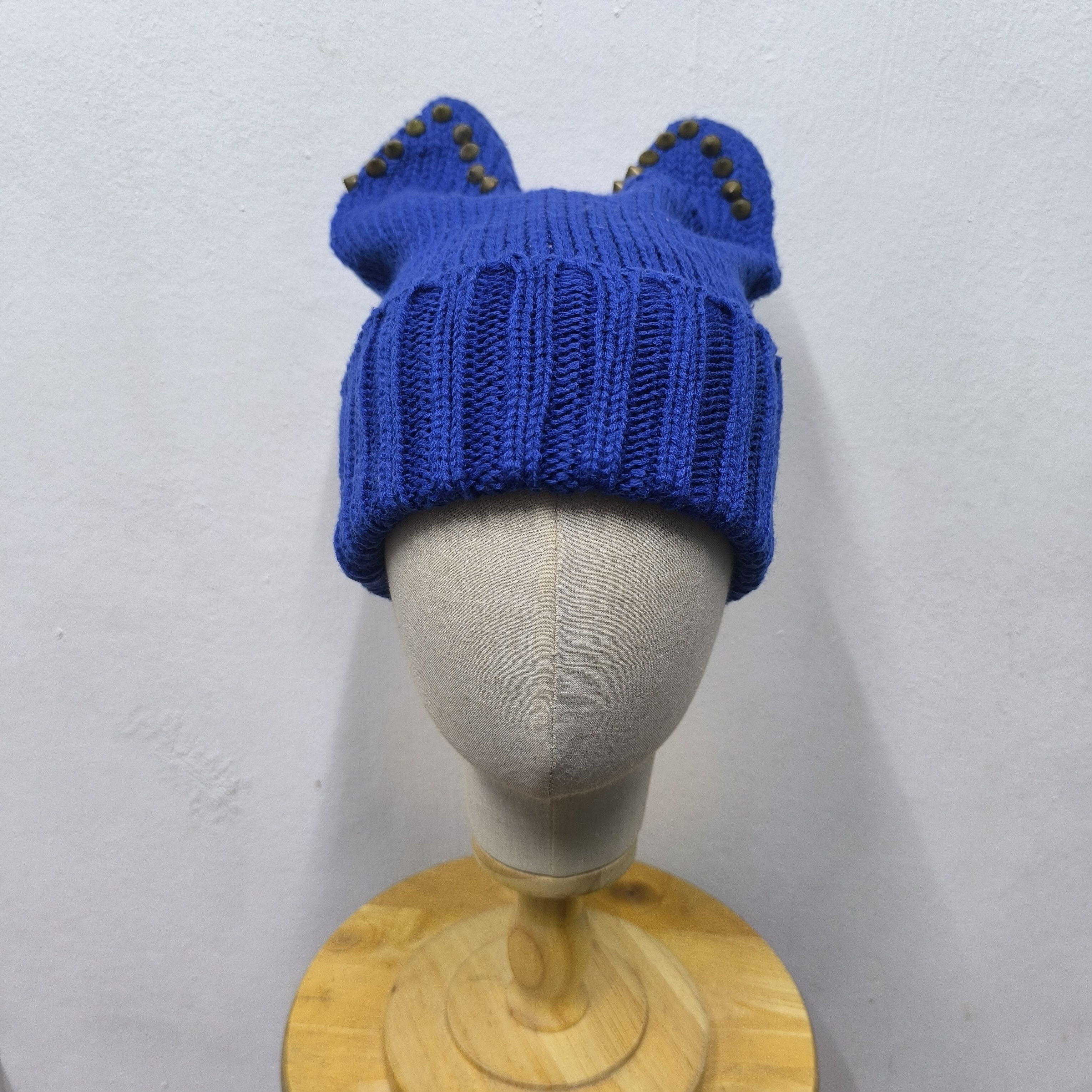 Tornado Mart ☠️ Harajuku style devil horn stud punk emo beanie hat Size ONE SIZE - 3 Thumbnail