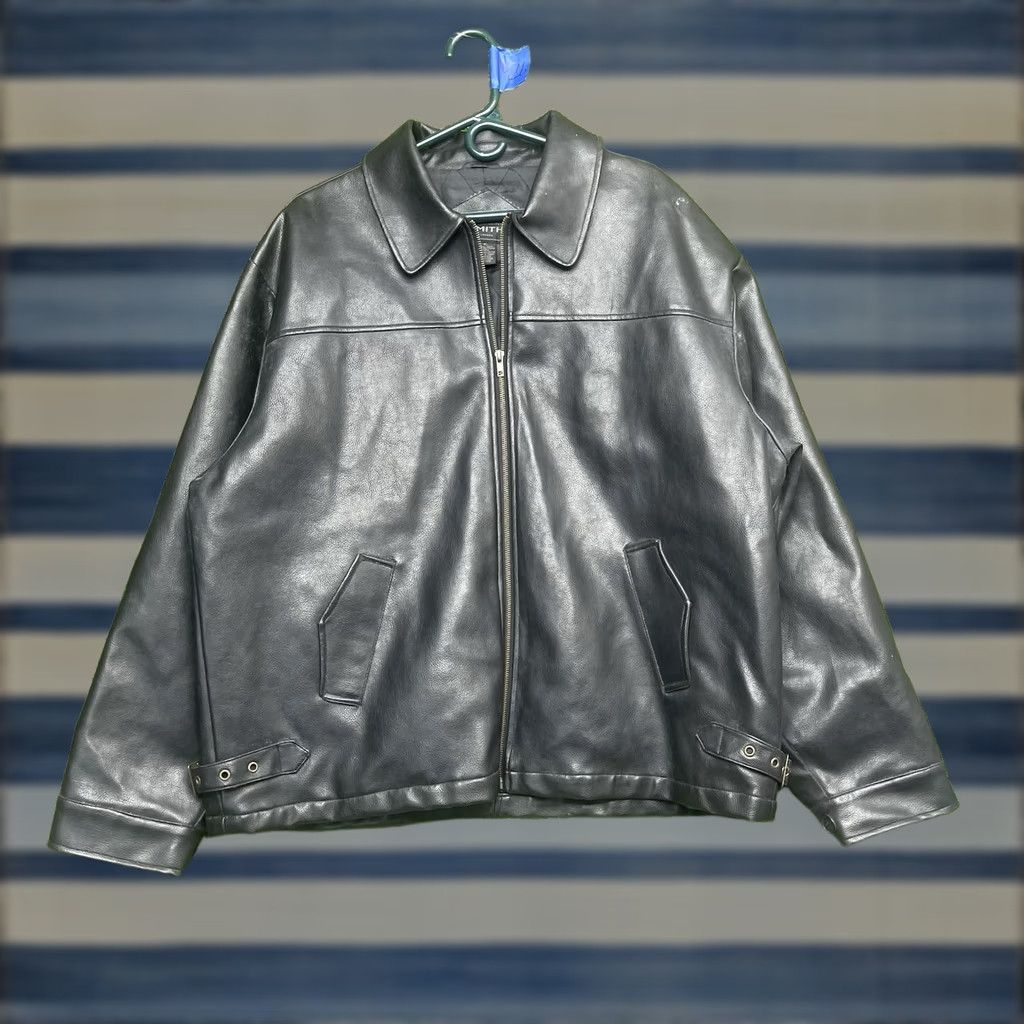 Vintage Whispering Smith Leather Jacket Mens XL Zip Faux Motorcycle Biker Size US XL / EU 56 / 4 - 1 Thumbnail