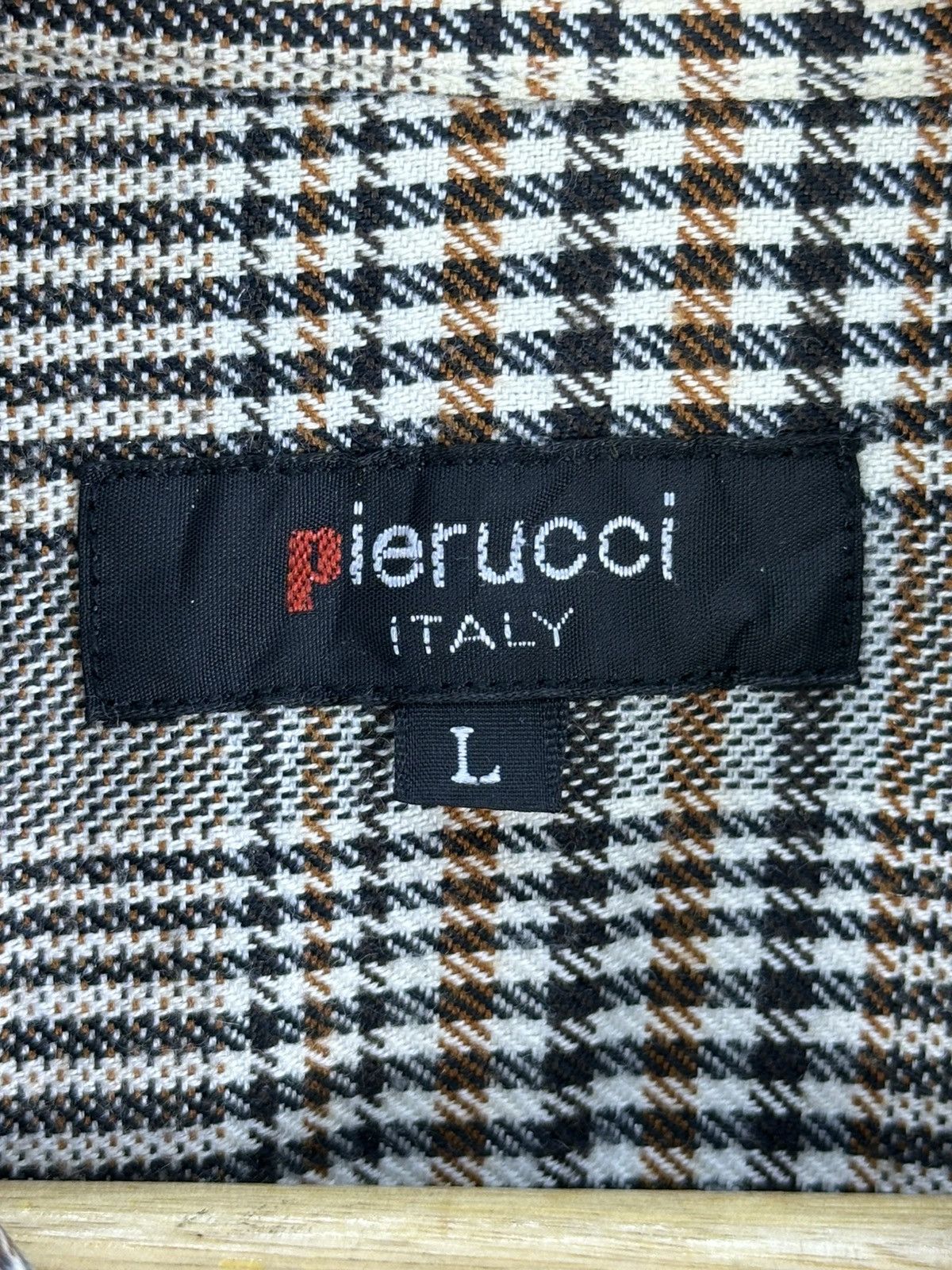 Japanese Brand Pierucci Italy Houndstooth Check Flannel Shirt Size US L / EU 52-54 / 3 - 12 Thumbnail