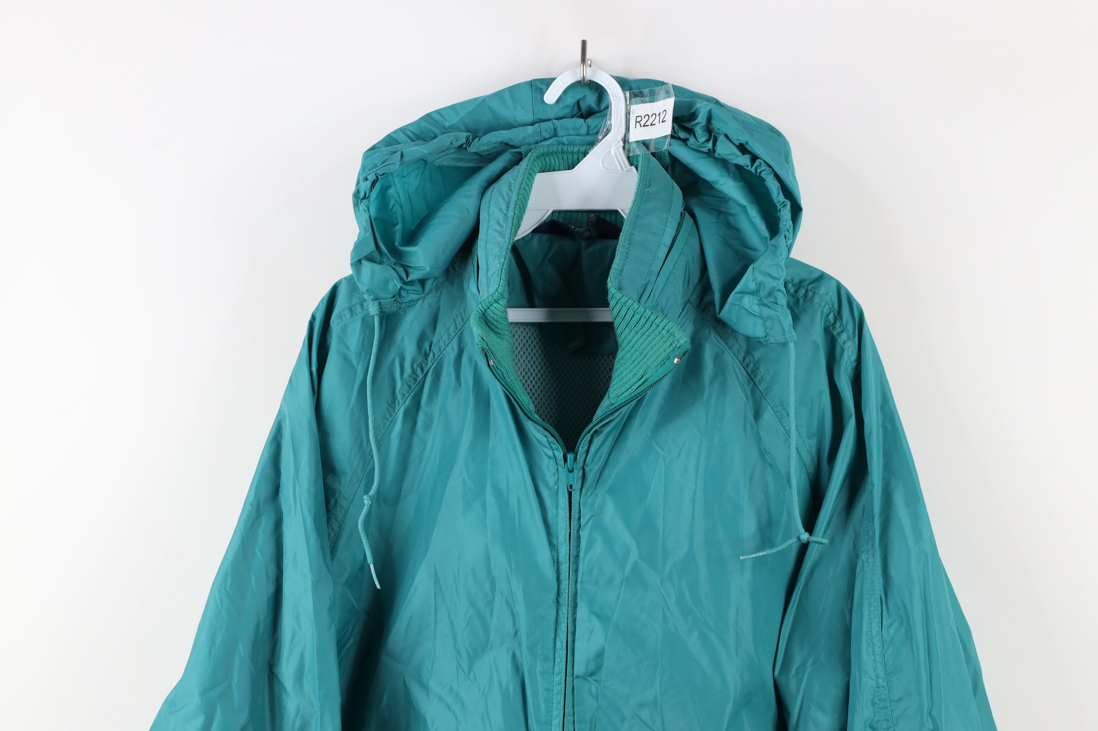 Vintage × Woolrich Woolen Mills Vintage 90s Woolrich Blank Hooded Windbreaker Jacket Green Size US L / EU 52-54 / 3 - 2 Thumbnail
