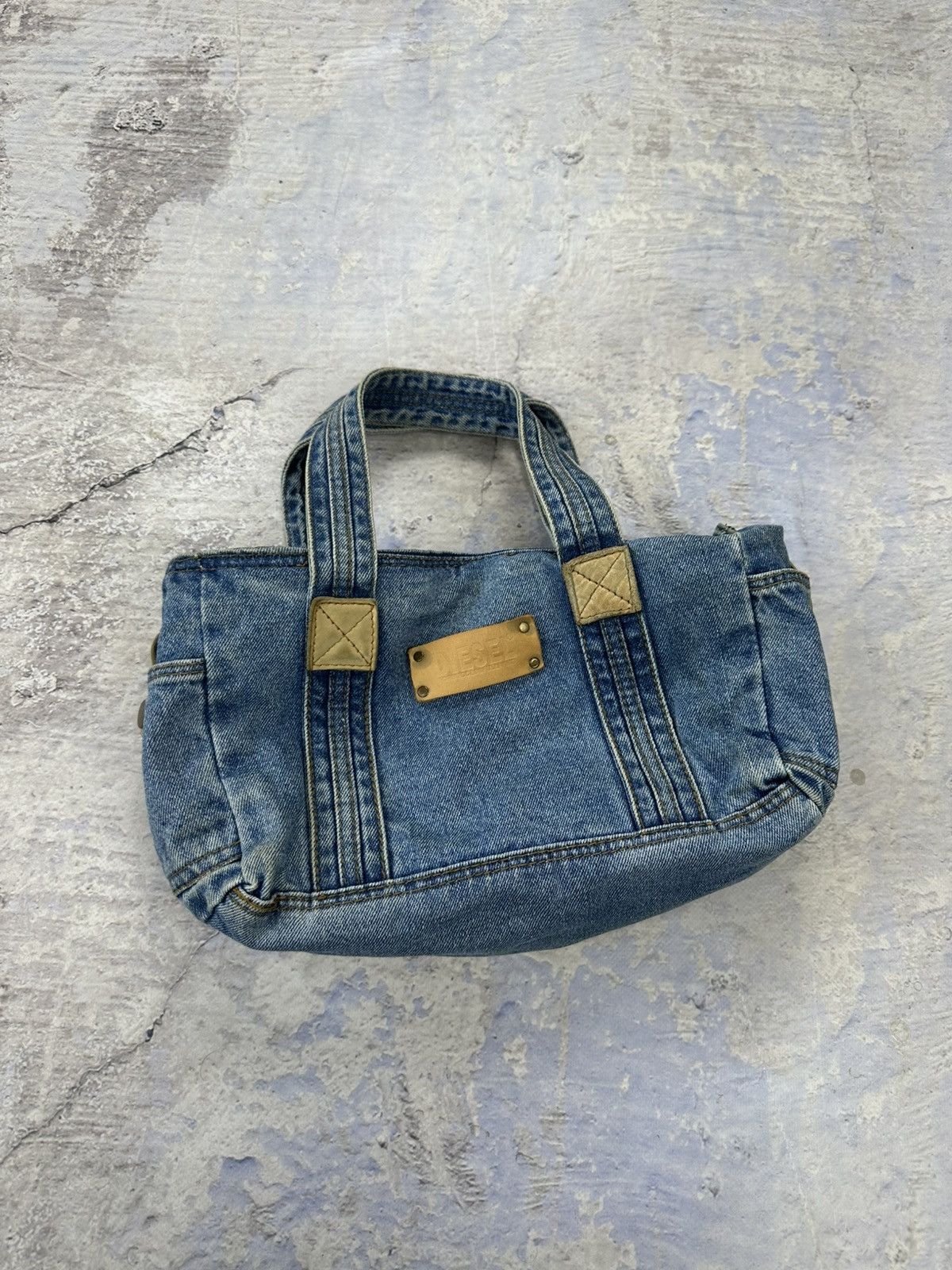 Vintage Diesel denim handbag blue logo rare Size ONE SIZE - 1 Thumbnail