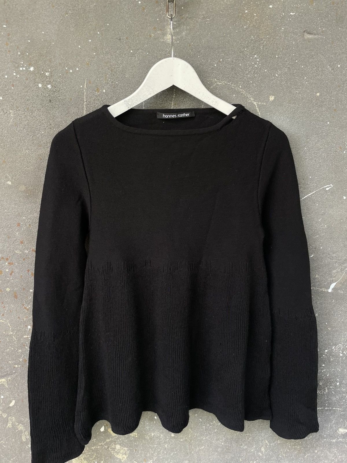 hannes roether Hannes Roether Black Double Knit Sweater Avant Garde Rare Size S / US 4 / IT 40 - 2 Thumbnail