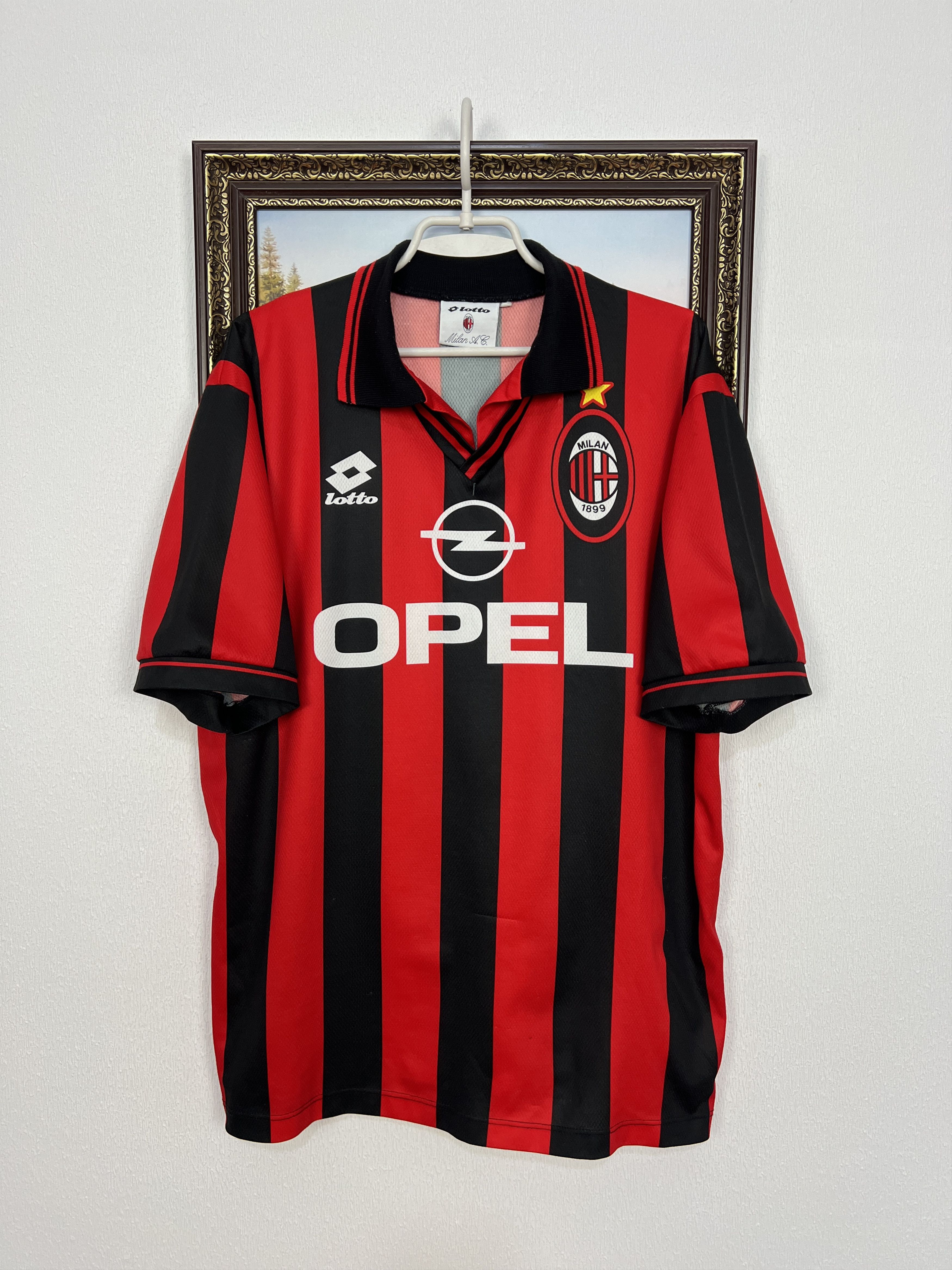 Lotto Sport AC Milan Home football shirt 1994 Soccer Lotto Maglia Mens Size US L / EU 52-54 / 3 - 1 Thumbnail