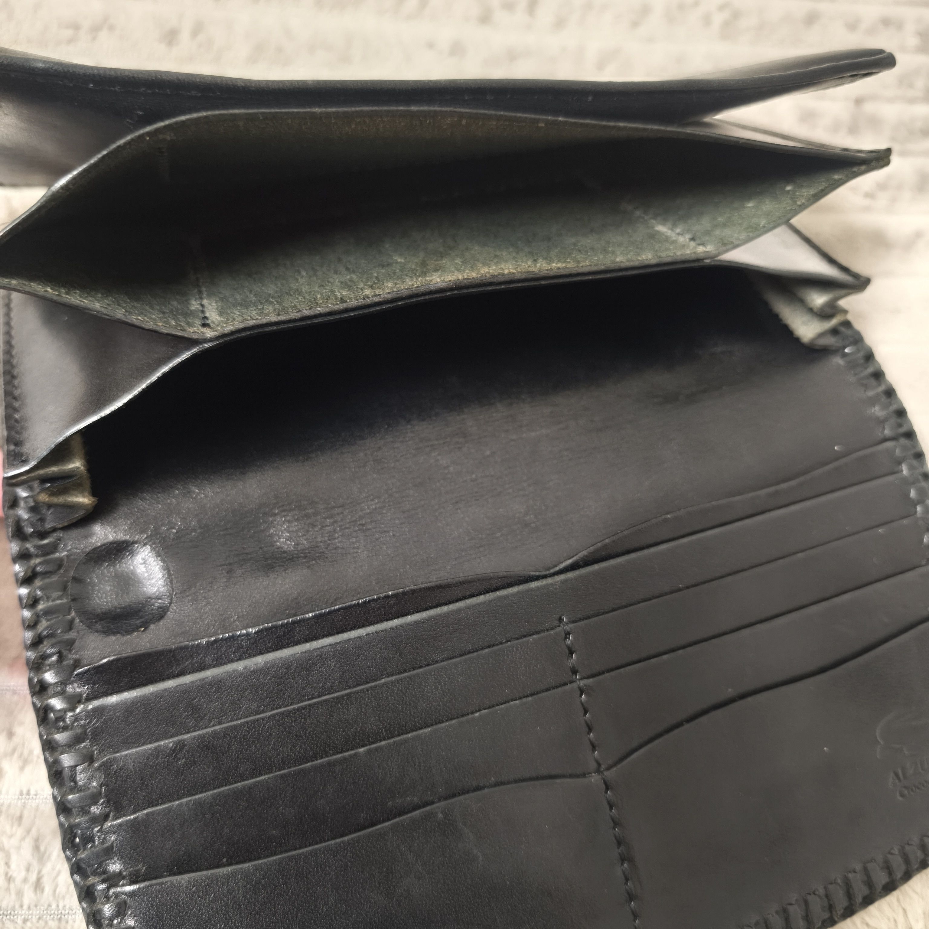 Japanese Brand Alzuni Crocodile Leather Long Wallet Silver Hardware Biker Size ONE SIZE - 8 Thumbnail
