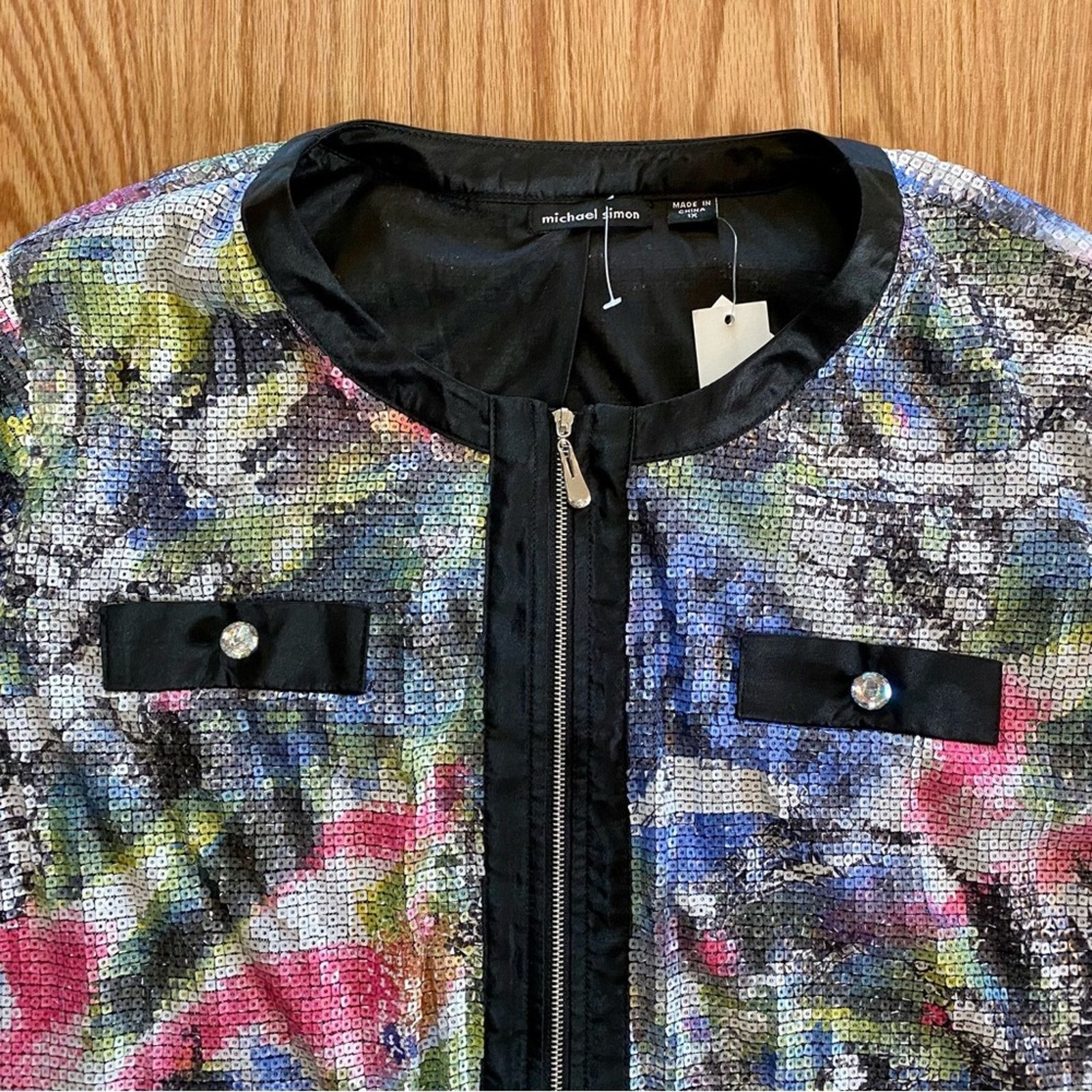 Other Michael Simon Sequin Purple Jacket Womens 1X Plus Size Size XL / US 12-14 / IT 48-50 - 3 Thumbnail