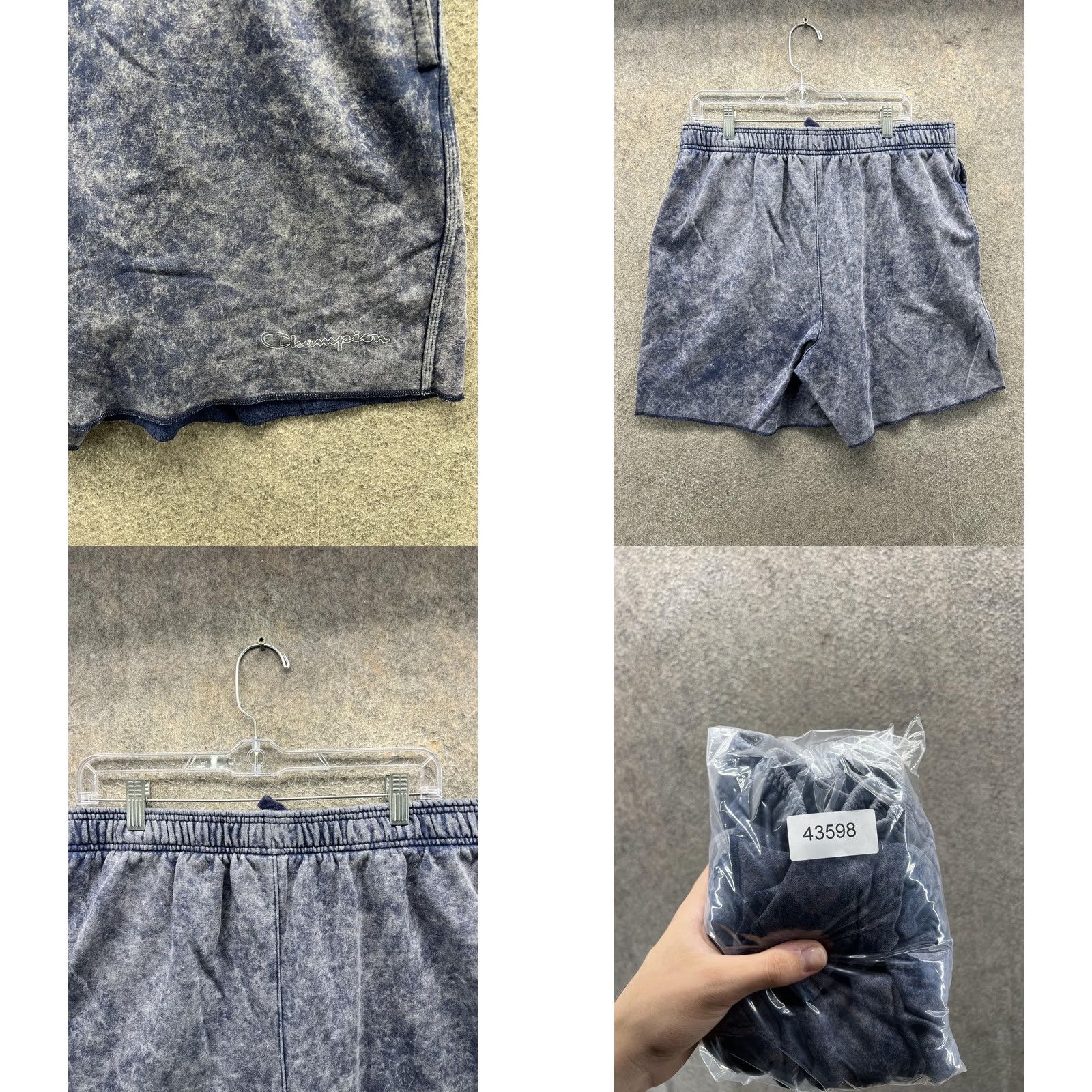 Champion Champion Sweat Shorts Mens XL Blue Bleach Dye Fleece Athletic Gym 6 Inseam Size US 36 / EU 52 - 8 Thumbnail