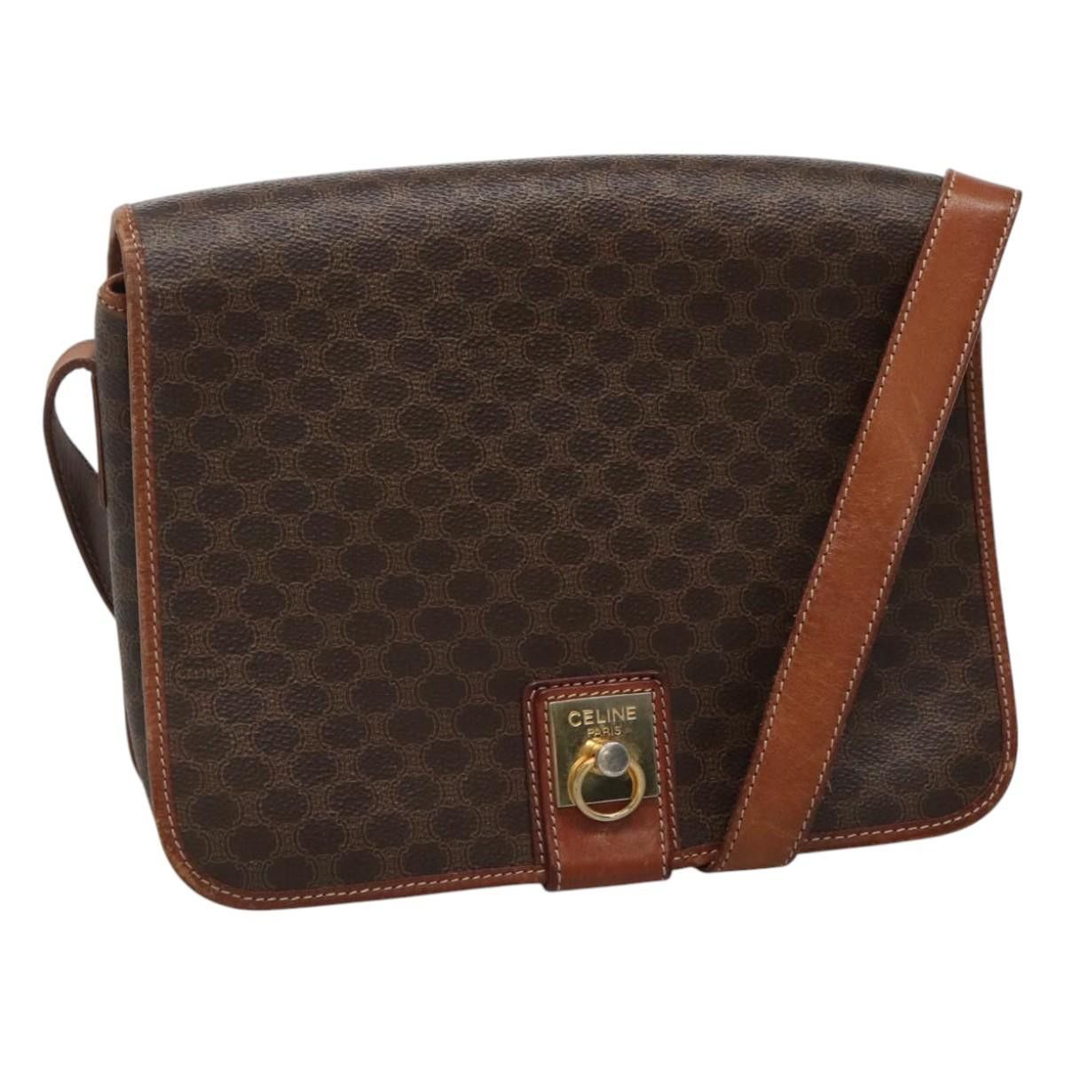 Celine CELINE Macadam Canvas Shoulder Bag Pvc Leather Brown Size ONE SIZE - 1 Thumbnail