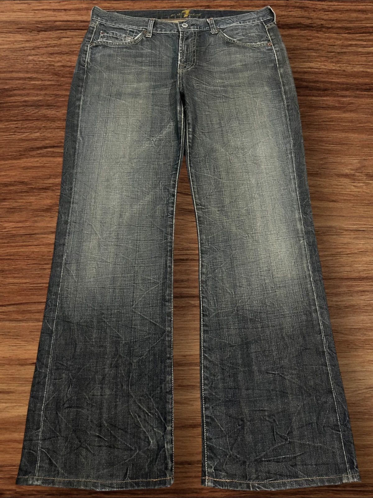⚡️Crazy⚡️7 For All Mankind Sand Wash Whiskering Flare Jeans