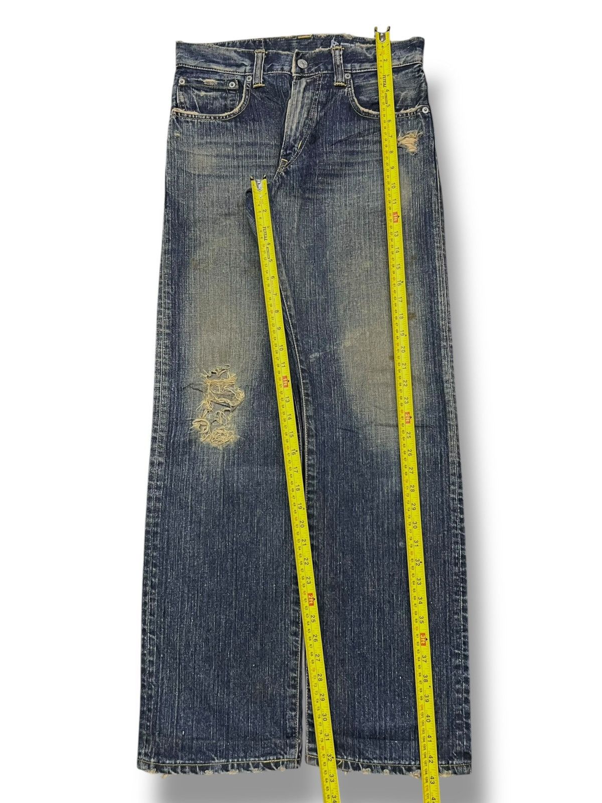 Edwin Vintage 00s Edwin 504R - Faded Mud Wash, Distressed Denim Size US 31 - 16 Thumbnail