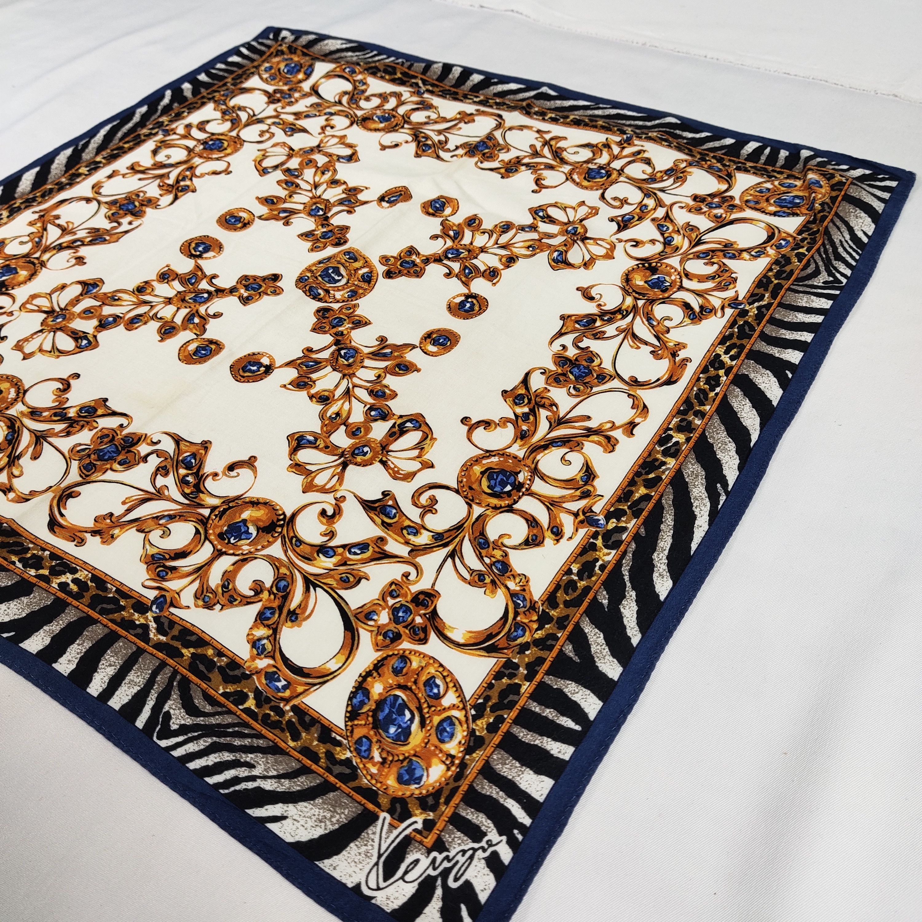 Kenzo × Vintage Kenzo Handkerchief / Neckerchief / Bandana FZ066 Size ONE SIZE - 4 Thumbnail