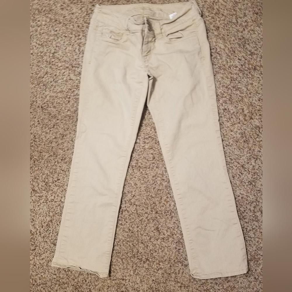 American Eagle Outfitters American Eagle Artist Crop Stretch Beige Jeans Size 0 Size 25" / US 0 / IT 36 - 2 Thumbnail