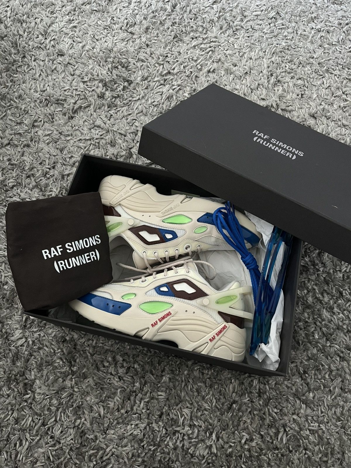 Raf Simons Raf Simons Cylon-21 (Runner) Cream brown blue Size US 8 / EU 41 - 1 Thumbnail
