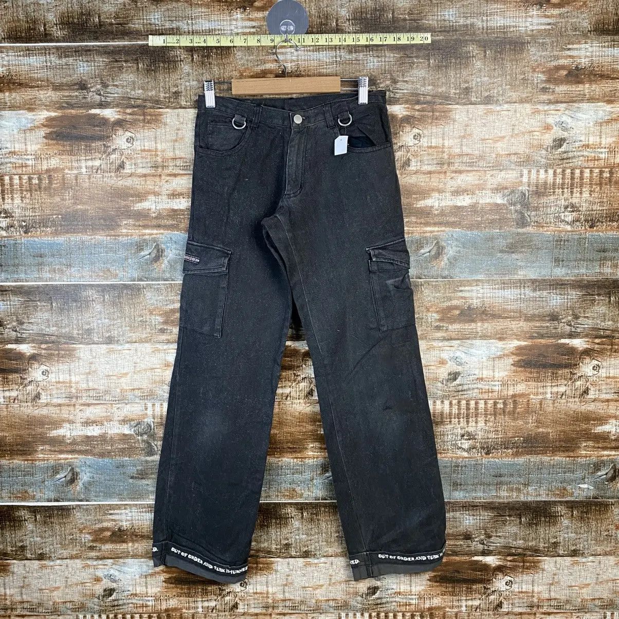 Japanese Brand DL Slash Number Black Cargo Multipocket Pants #C1258 Size 27" / US 4 / IT 40 - 7 Thumbnail