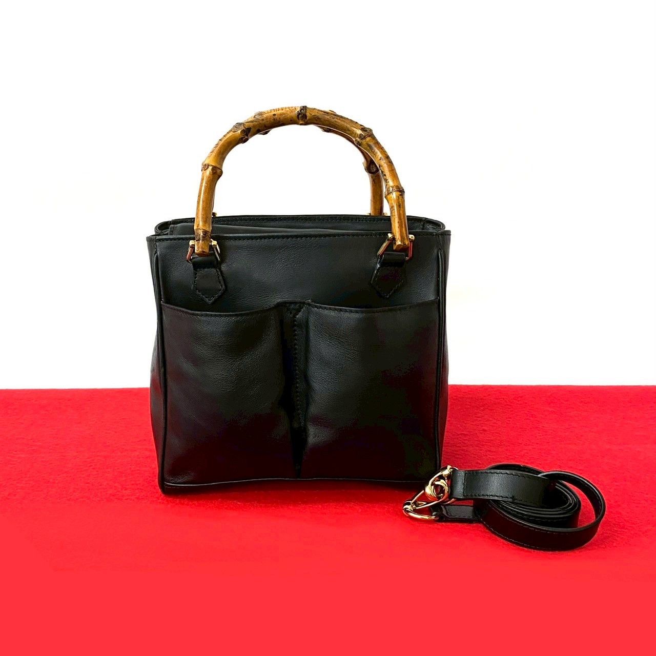 Gucci Gucci Gucci Bamboo Leather 2way Handbag Leather Shoulder Bag Size ONE SIZE - 1 Thumbnail