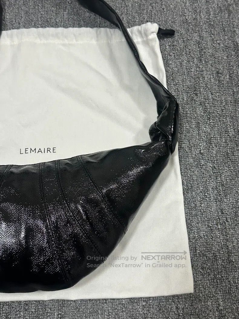 Lemaire LEMAIRE Small Black Coated Leather Horn Bag Size ONE SIZE - 3 Thumbnail