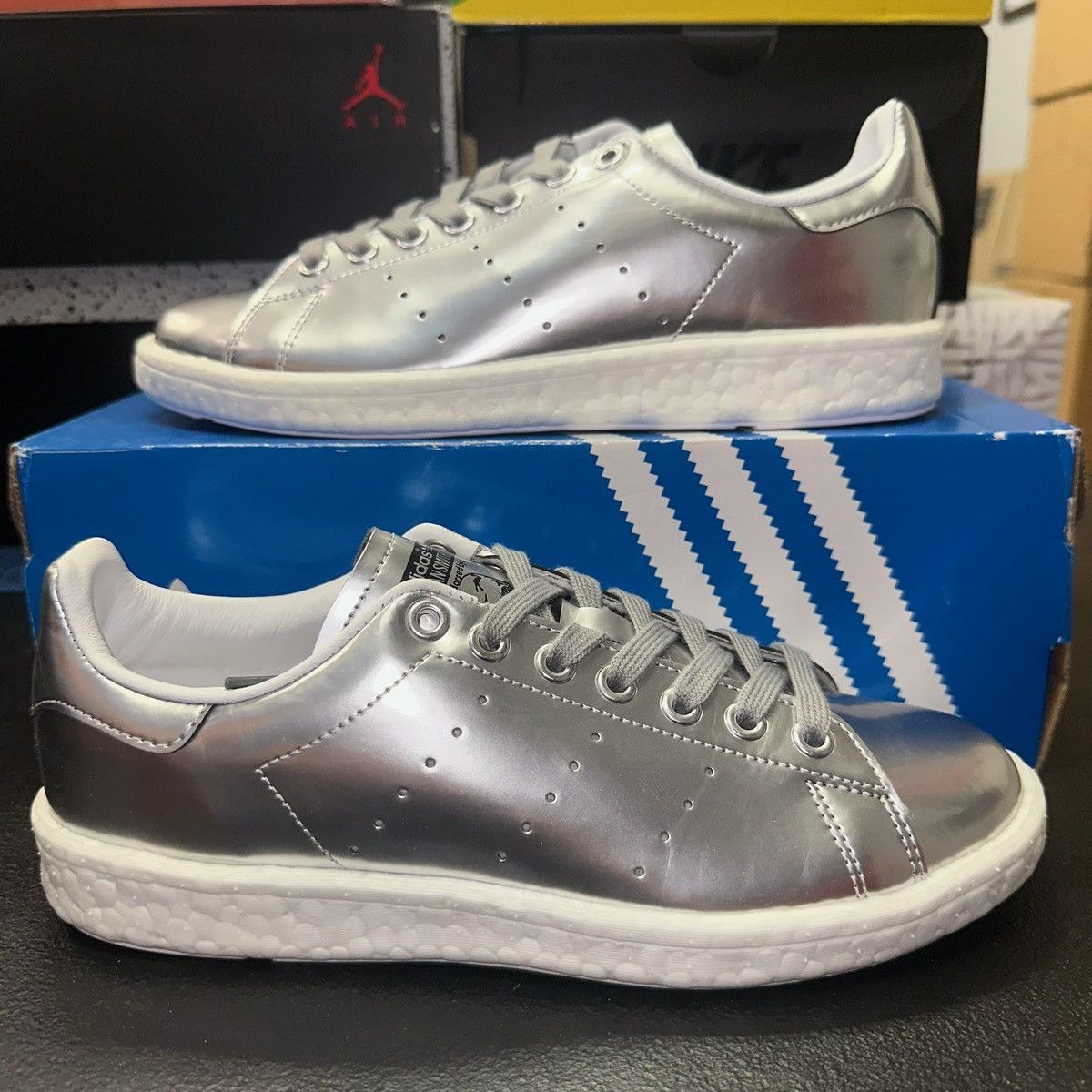 Adidas Size 7.5W - adidas Stan Smith Boost Metallic Silver - BB0108 Size US 7.5 / IT 37.5 - 1 Thumbnail