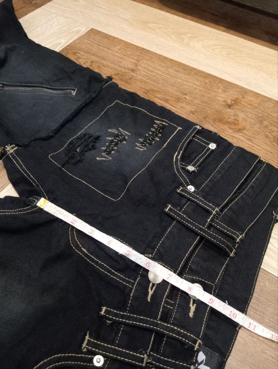 Japanese Brand JAPANESE KMK JEANS FEATURE A UNIQUE DOUBLE WAIST ANKLE ZIP Size US 34 / EU 50 - 11 Thumbnail