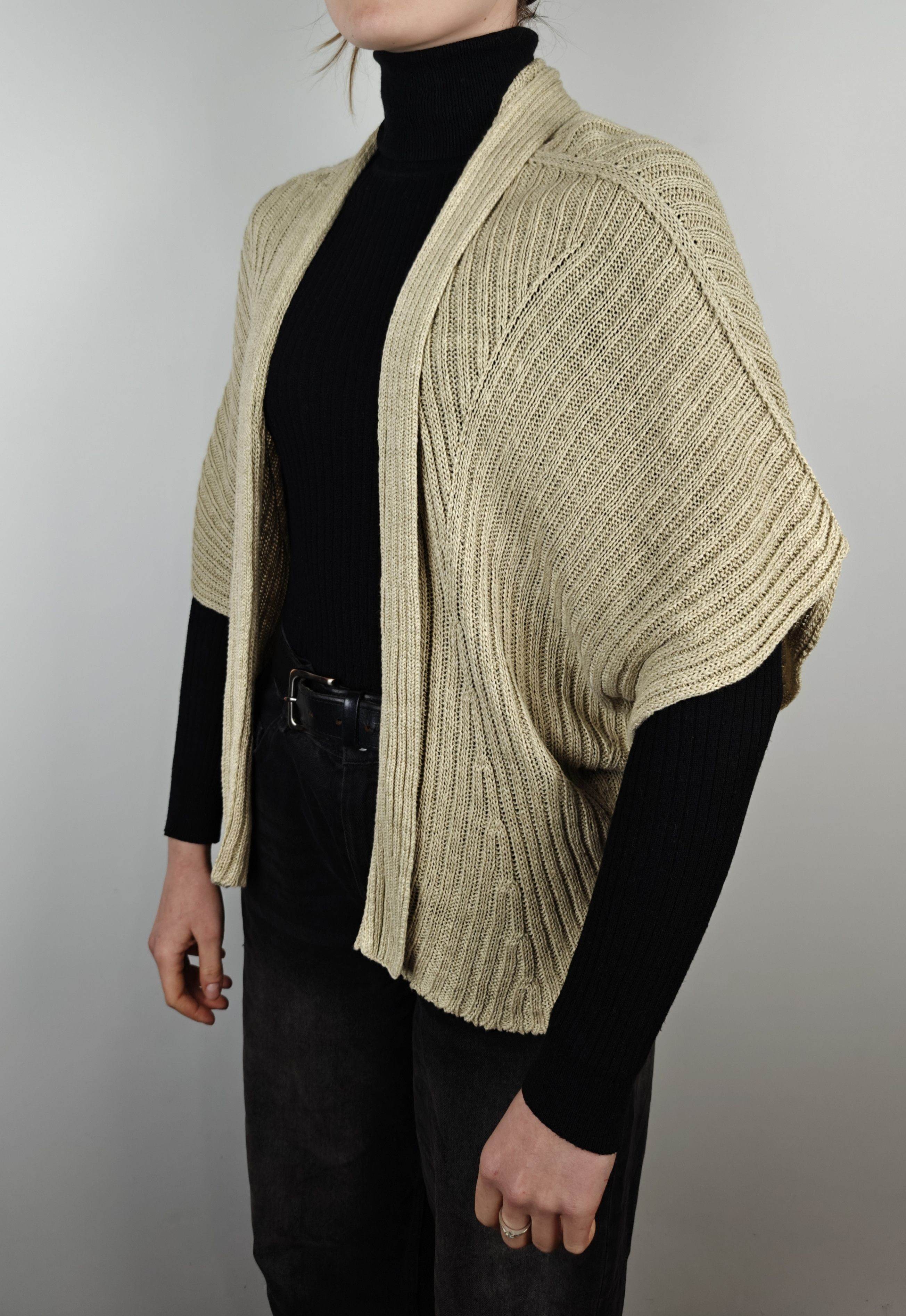 Weekend Max Mara Weekend Max Mara Knit Open Cardigan Batwing Beige XL Size XL / US 12-14 / IT 48-50 - 1 Thumbnail