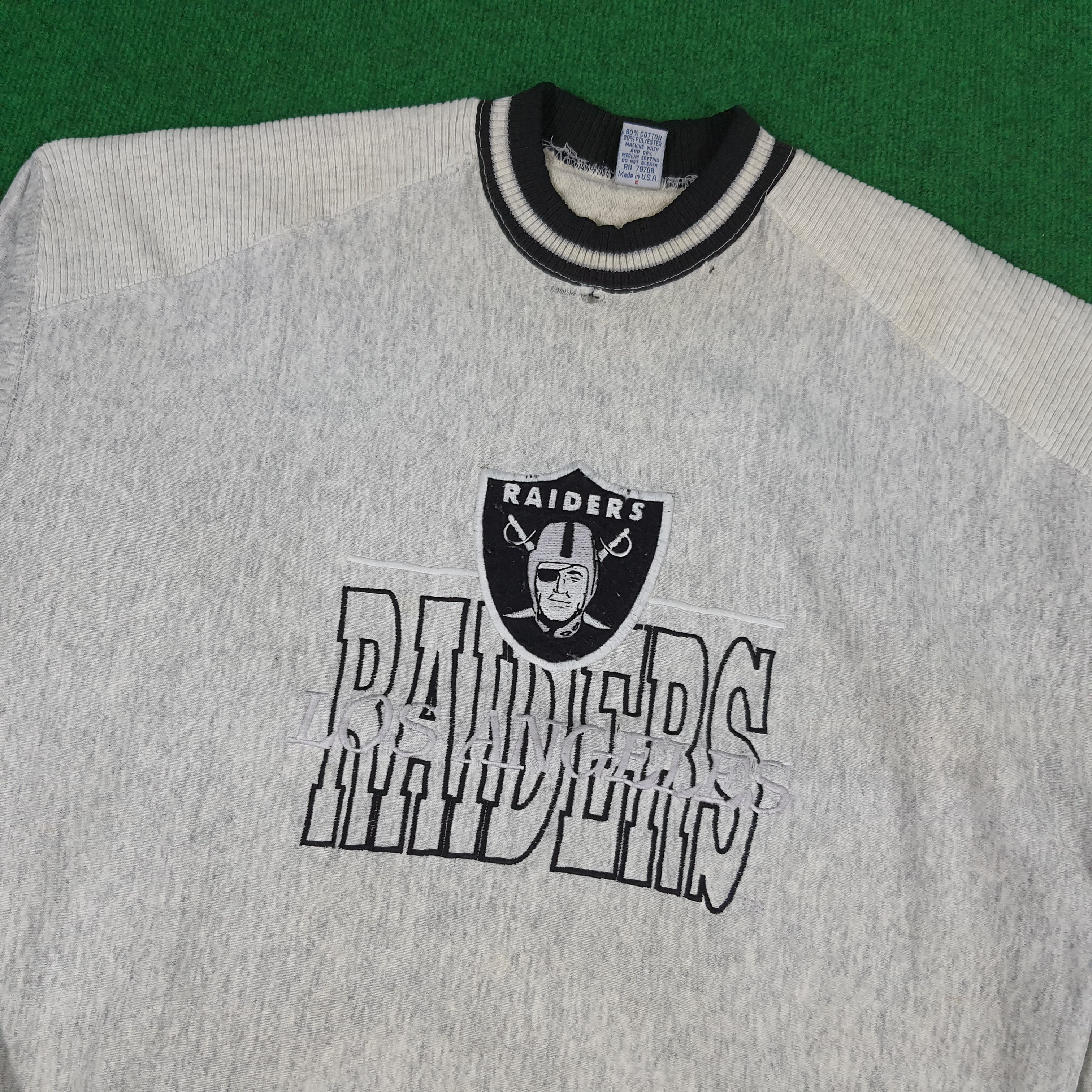 Vintage Vintage RAIDERS Los Angeles Sports Team Sweatshirt Size US M / EU 48-50 / 2 - 2 Thumbnail