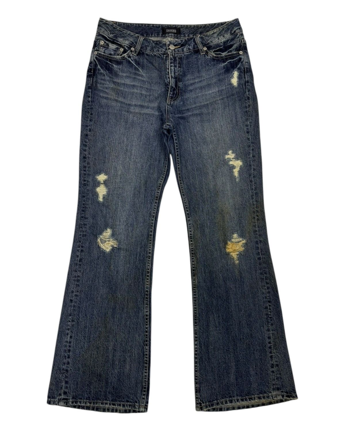 If Six Was Nine × Japanese Brand × Le Grande Bleu (L.G.B.) 💥FLARE BAGGY JEANS 90s FTOF DISTRESSED DENIM JEANS Size US 32 / EU 48 - 7 Thumbnail