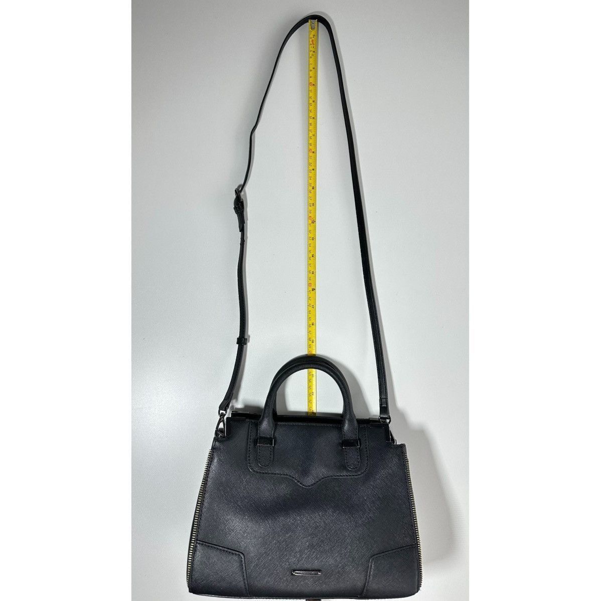 Rebecca Minkoff Rebecca Minkoff Saffiano Leather Black Satchel Crossbody Bag Size ONE SIZE - 20 Thumbnail