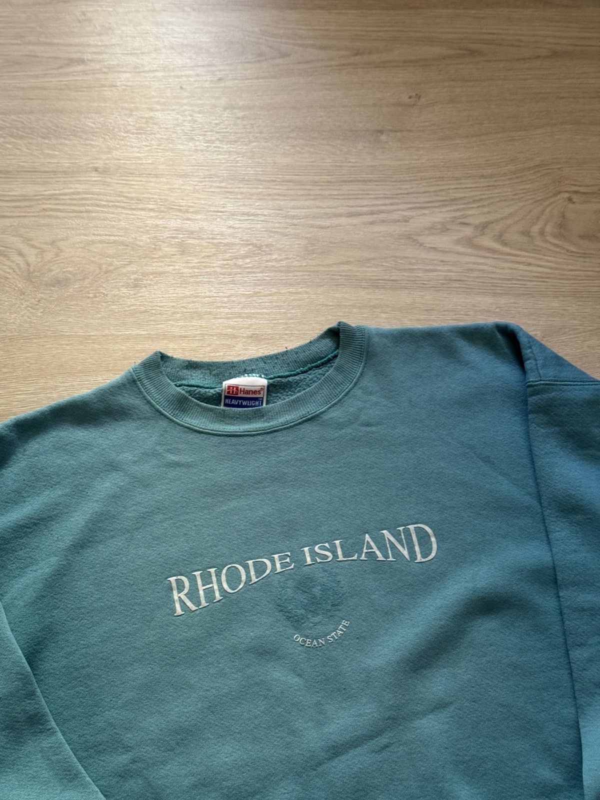 Hanes Vintage 90’s Hanes Rhode Island Ocean State Faded Sweatshirt Size US XL / EU 56 / 4 - 2 Thumbnail