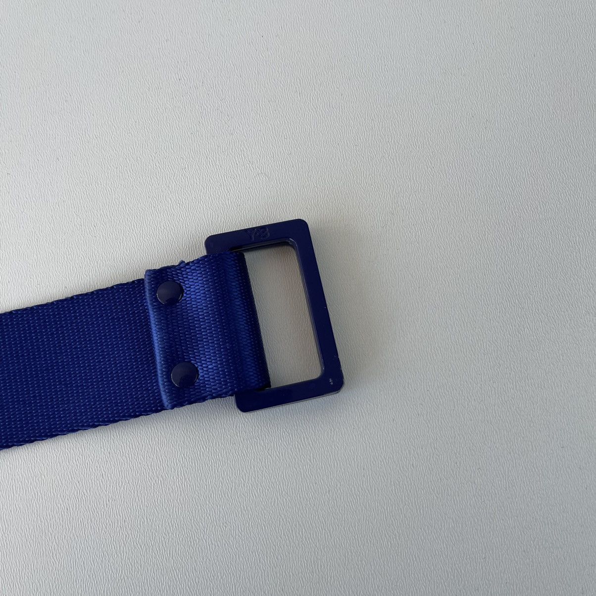 Y-3 Adidas Yohji Yamamoto Y-3 Logo Classic D-Ring Belt Blue Size 34 - 6 Thumbnail