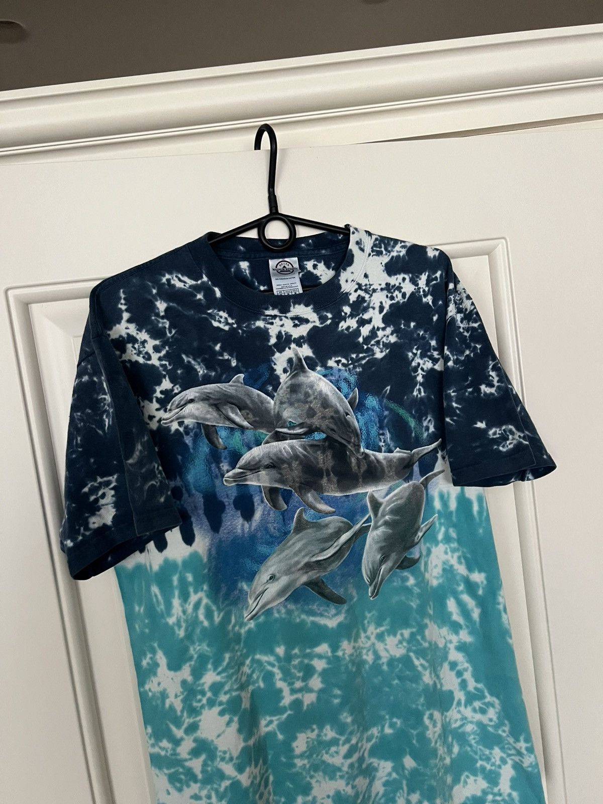 Delta Vintage 90s Dolphins Ocean T-Shirt Tie Dye Size US M / EU 48-50 / 2 - 3 Thumbnail