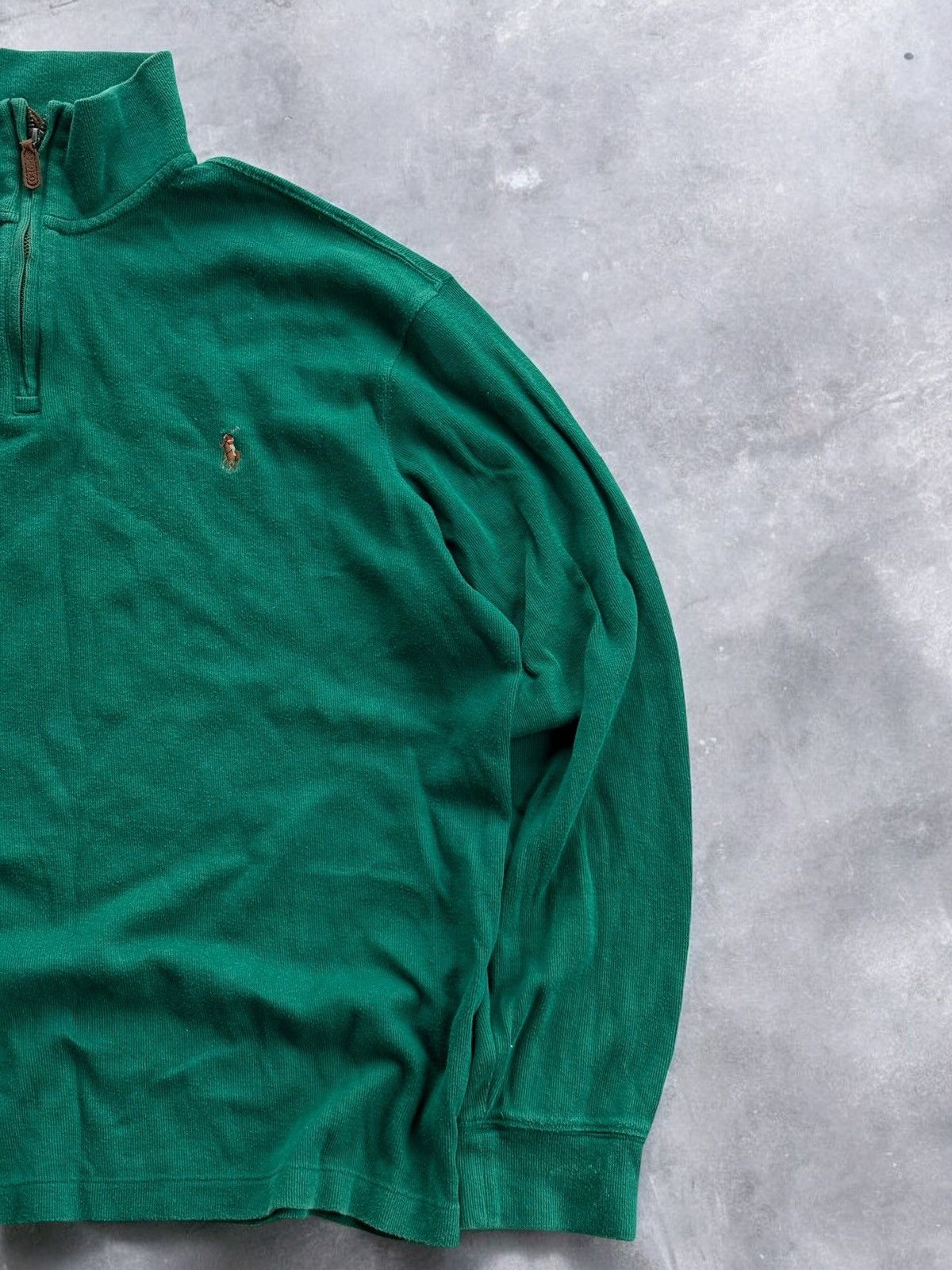 Polo Ralph Lauren Polo Ralph Lauren Bottle Green Quarter Zip Size US L / EU 52-54 / 3 - 3 Thumbnail